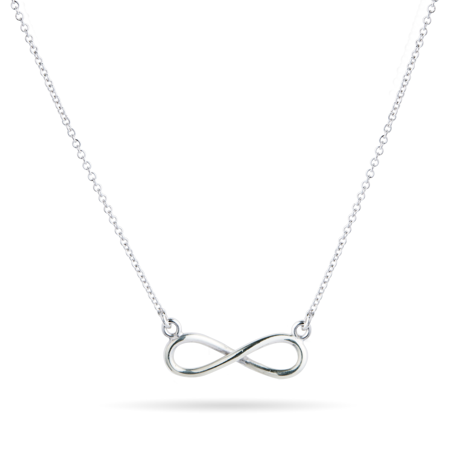 white gold and diamond infinity necklace