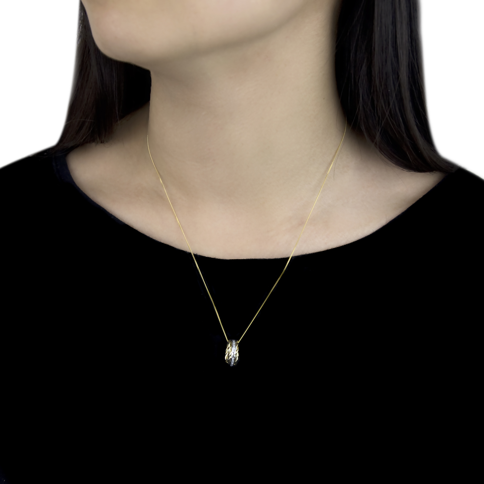 9ct Gold Cubic Zirconia Circle Pendant Online Only Jewellery