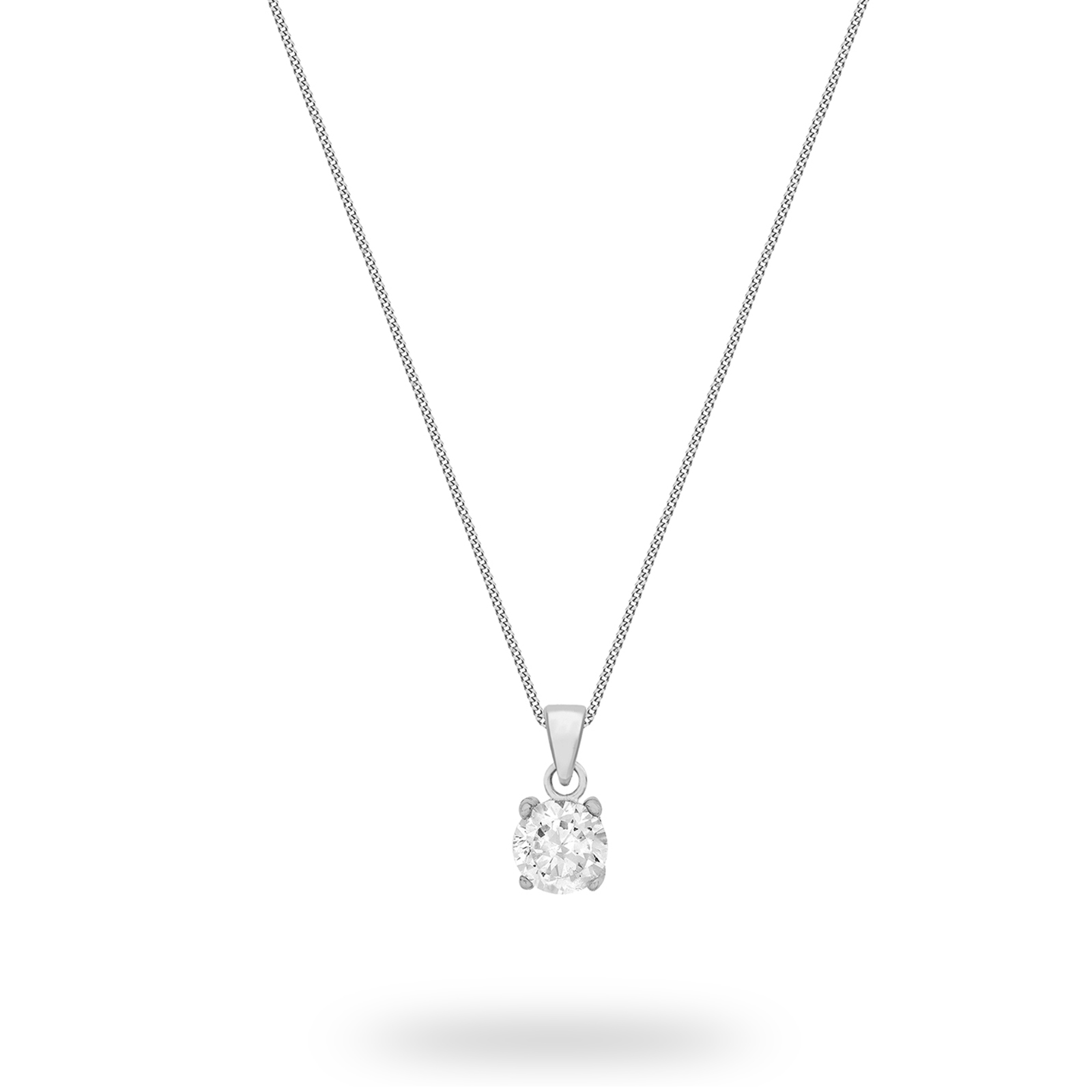 Silver 7mm Round Crystal Pendant | Necklaces | Jewellery | Goldsmiths