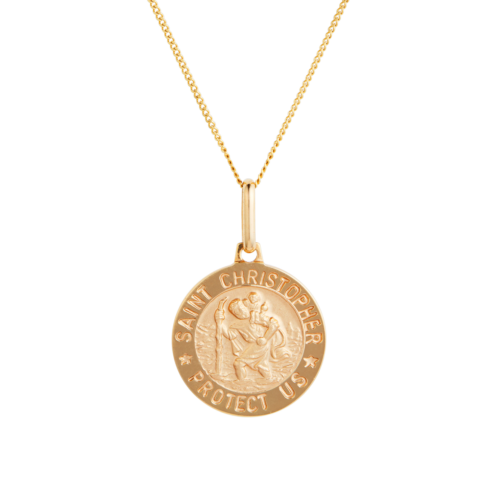 9ct Yellow Gold St Christopher Pendant Necklaces Jewellery Goldsmiths