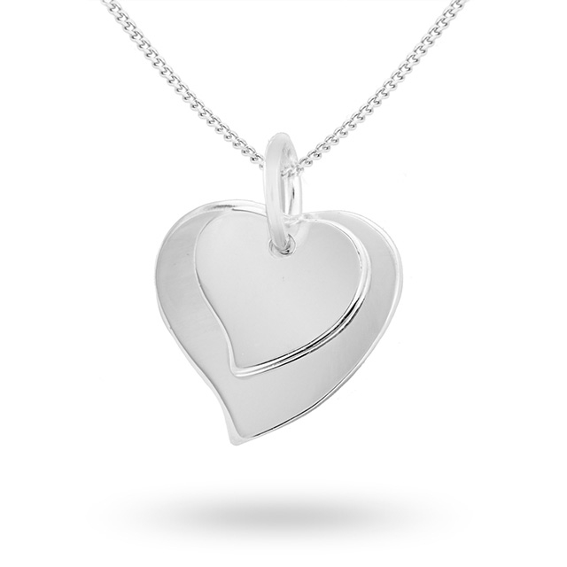 double heart charm necklace