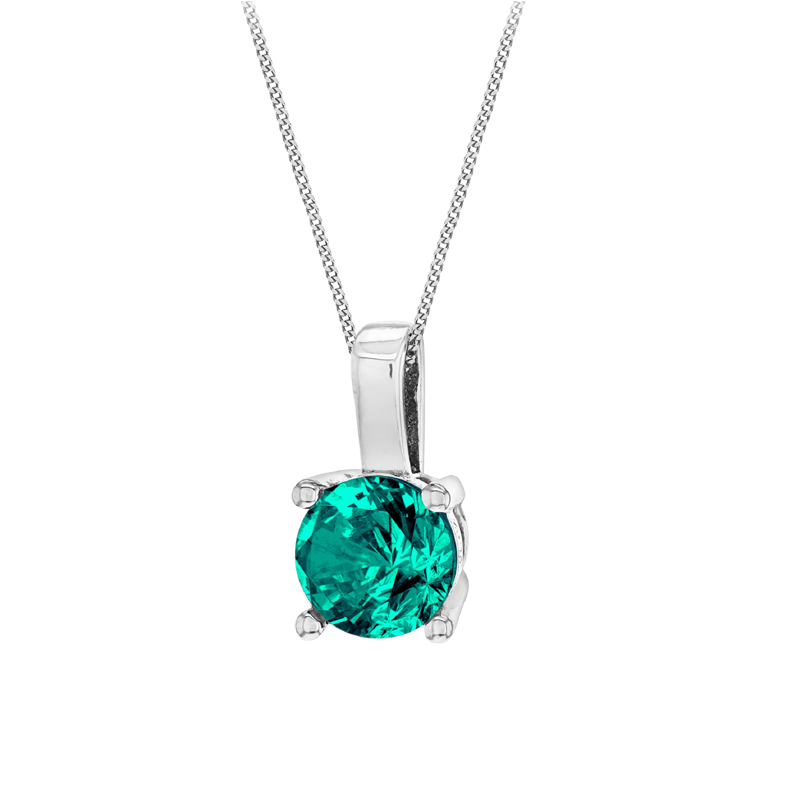 Silver June Turquoise Cubic Zirconia Pendant Necklaces Jewellery
