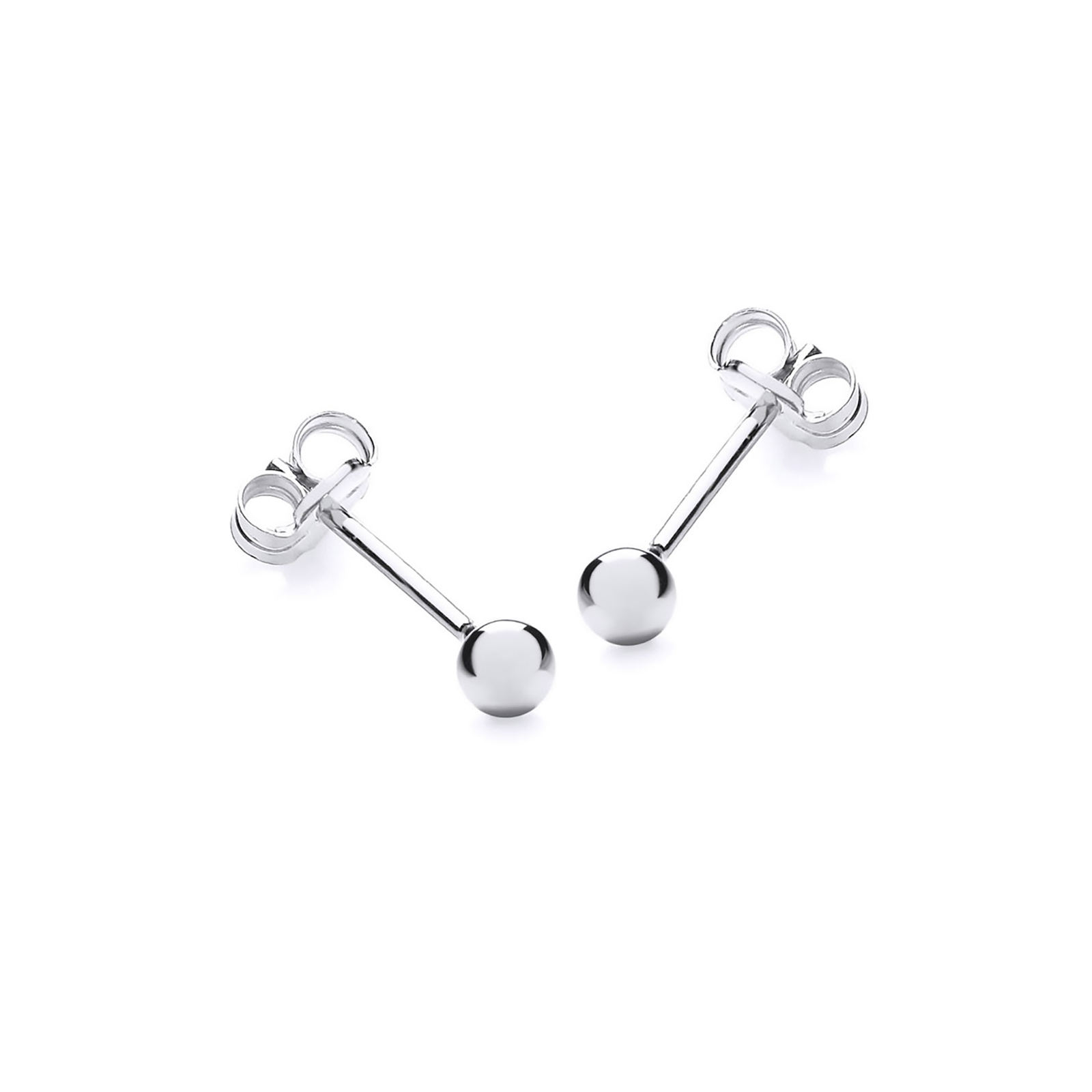 9ct White Gold 3mm Ball Stud Earrings Online Only Jewellery