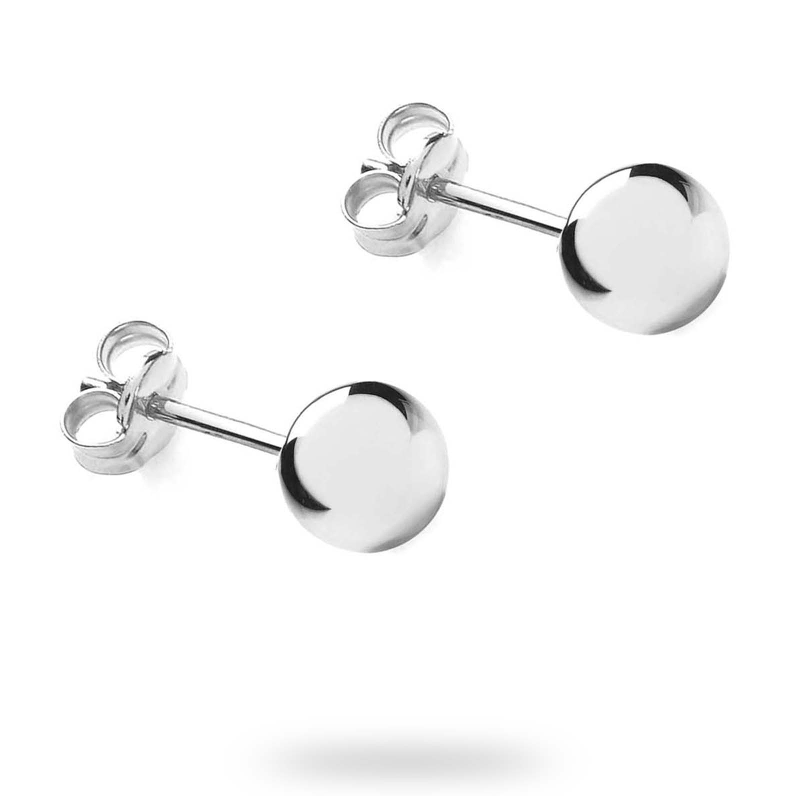 9ct White Gold 4mm Spanish Earrings | Earrings | Jewellery | Goldsmiths