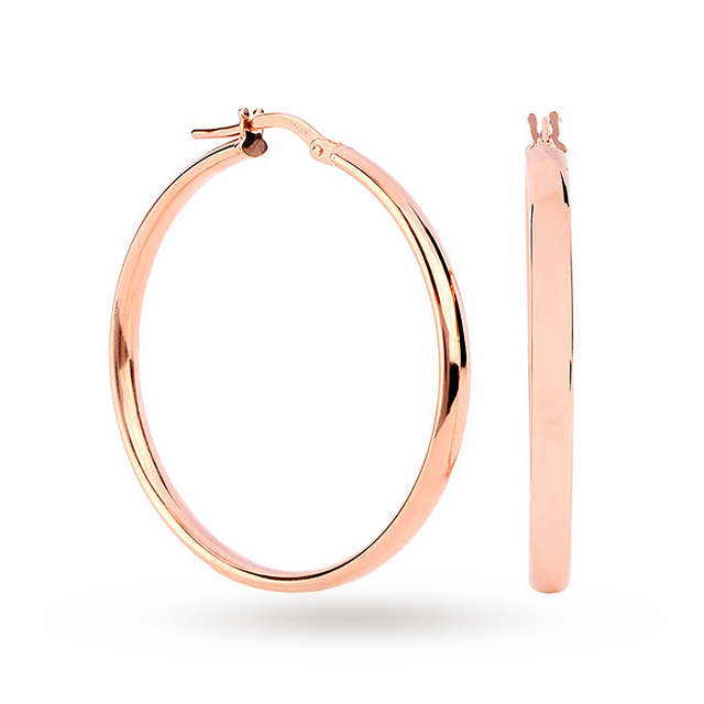 9ct Rose Gold Large Hoop Earrings Jewellery Goldsmiths 9ct Rose Gold Large Hoop Earrings