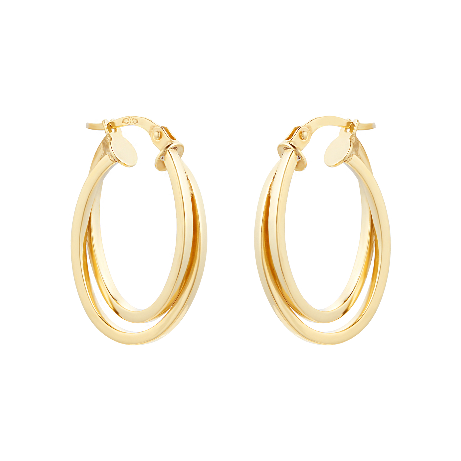 9ct Yellow Gold Intertwined Hoop Earrings | Earrings | Jewellery ...