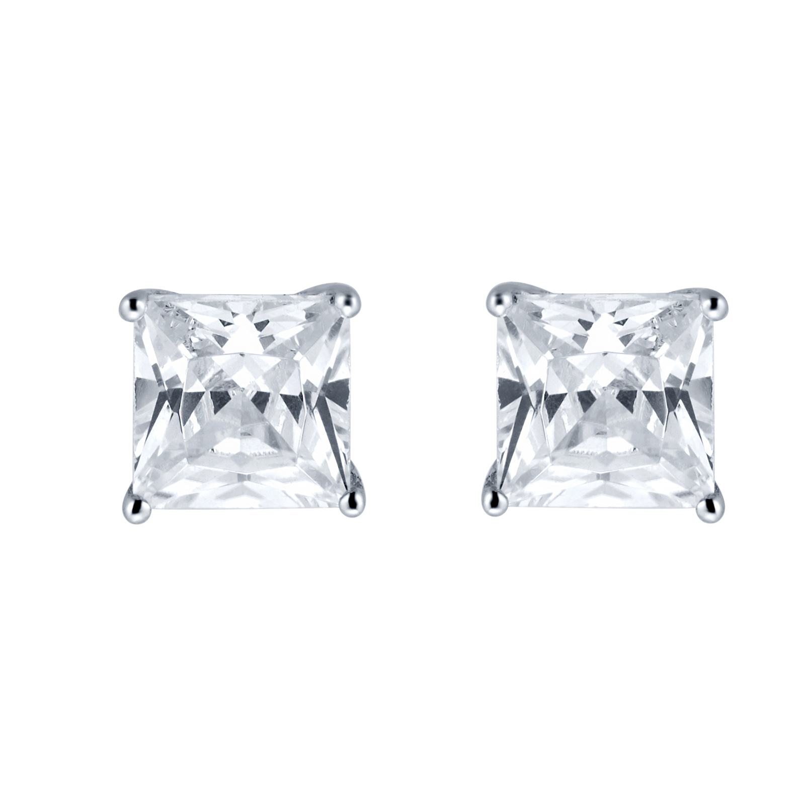 9ct White Gold Princess Cut Cubic Zirconia Stud Earrings Review