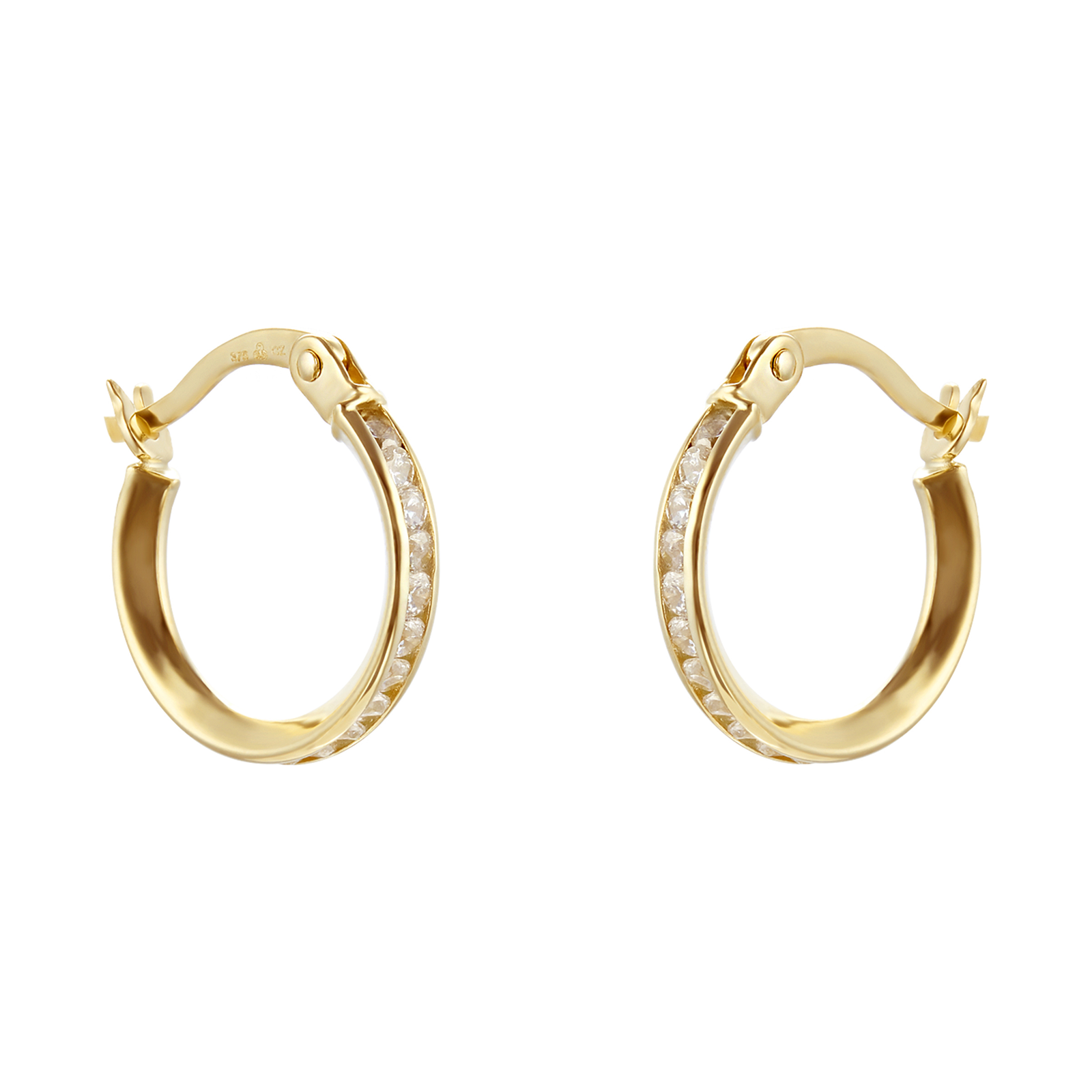 9ct Yellow Gold Crystal Hoop Earrings | Earrings | Jewellery | Goldsmiths