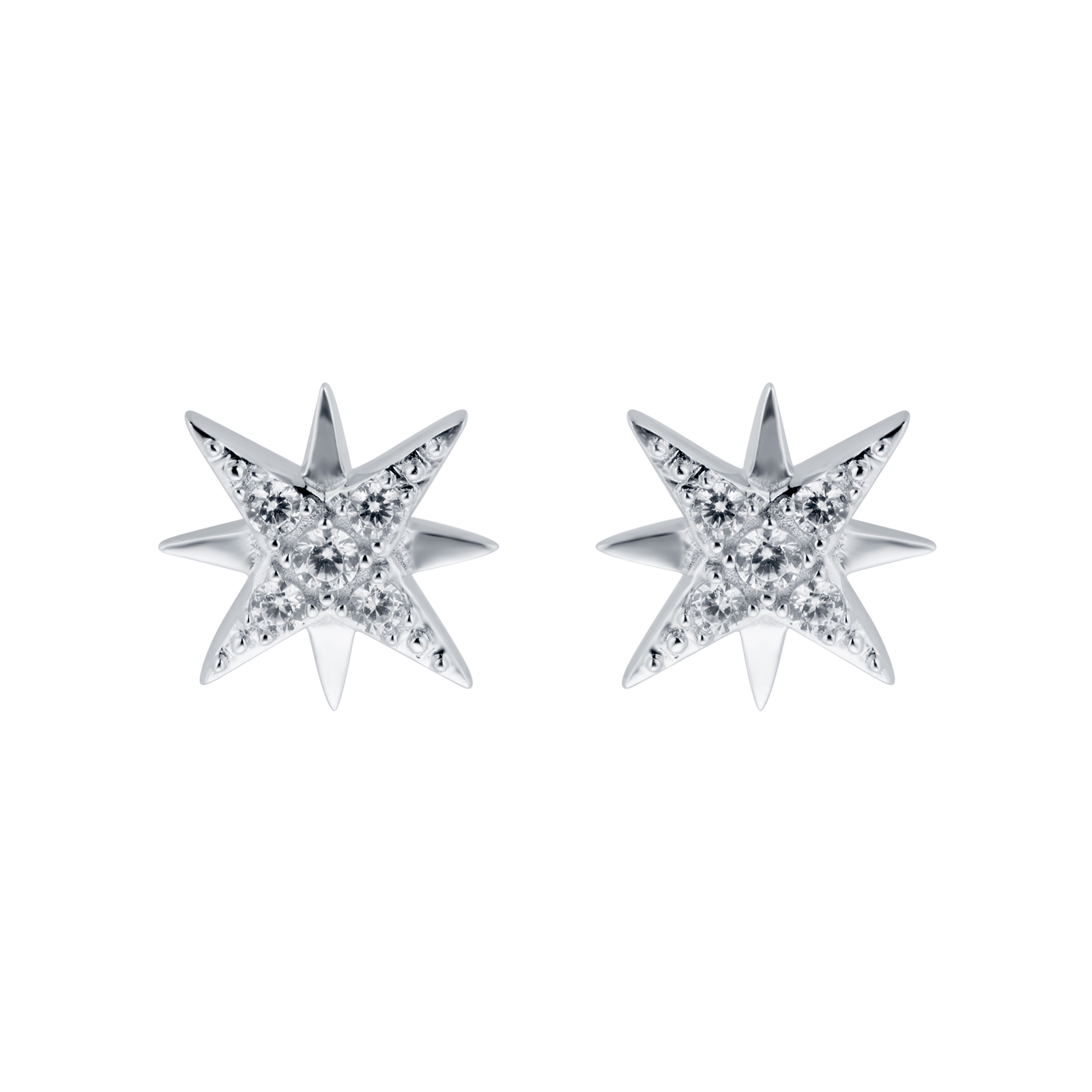 9ct White Gold Cubic Zirconia Starburst Stud Earrings Review