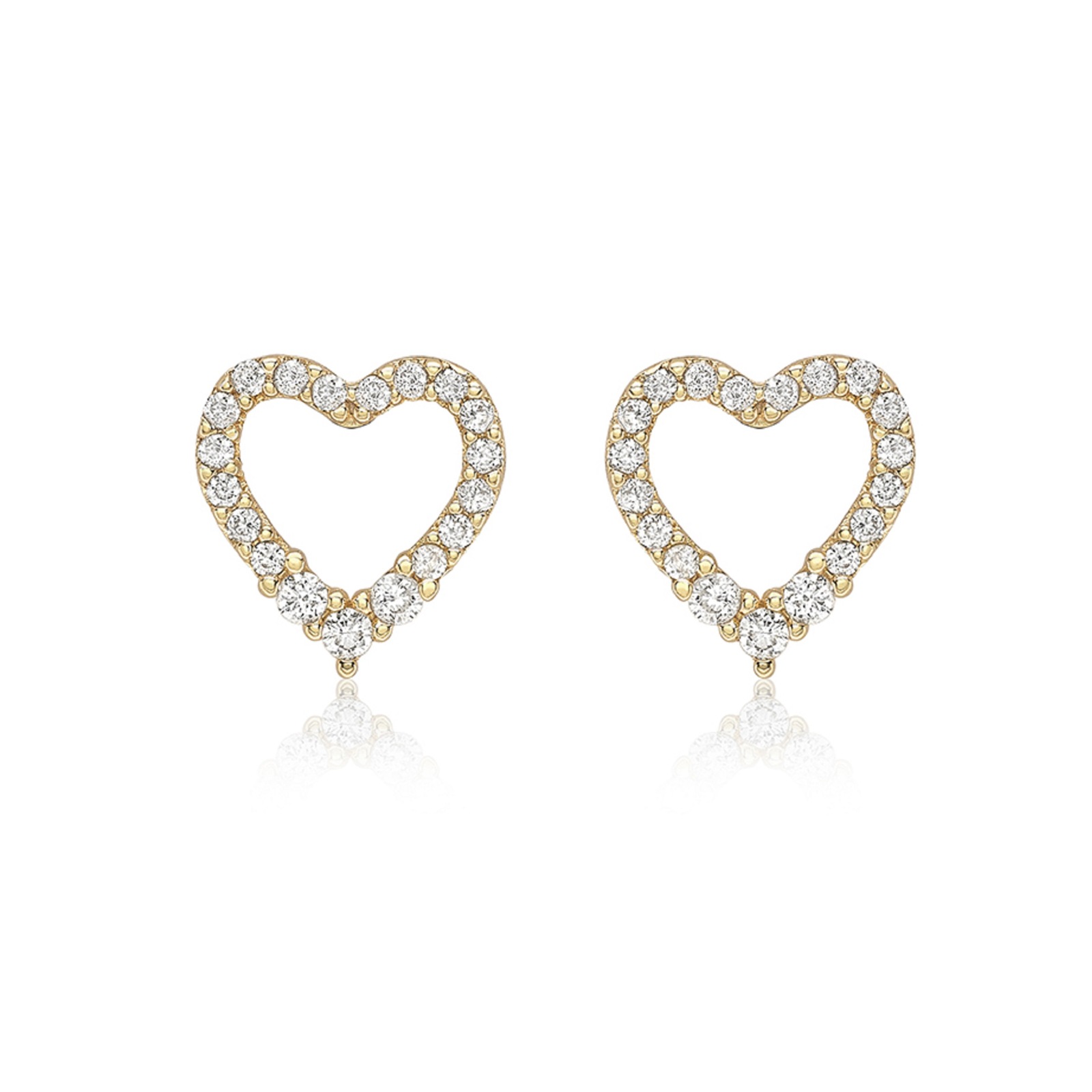 9ct Yellow Gold Cubic Zirconia Heart Stud Earrings Review