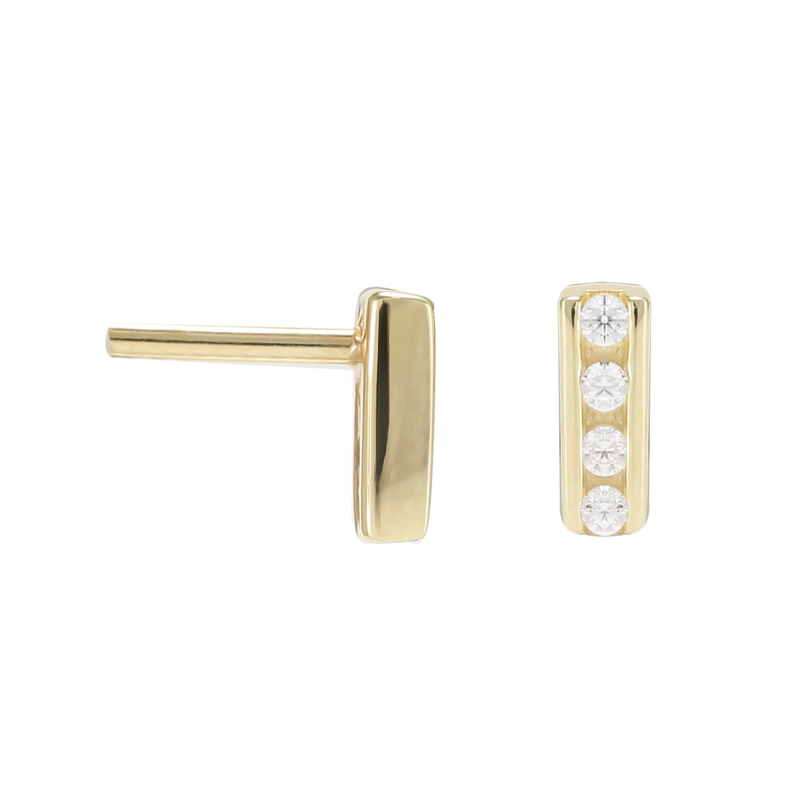 9ct Yellow Gold Cubic Zirconia Bar Stud Earrings Review