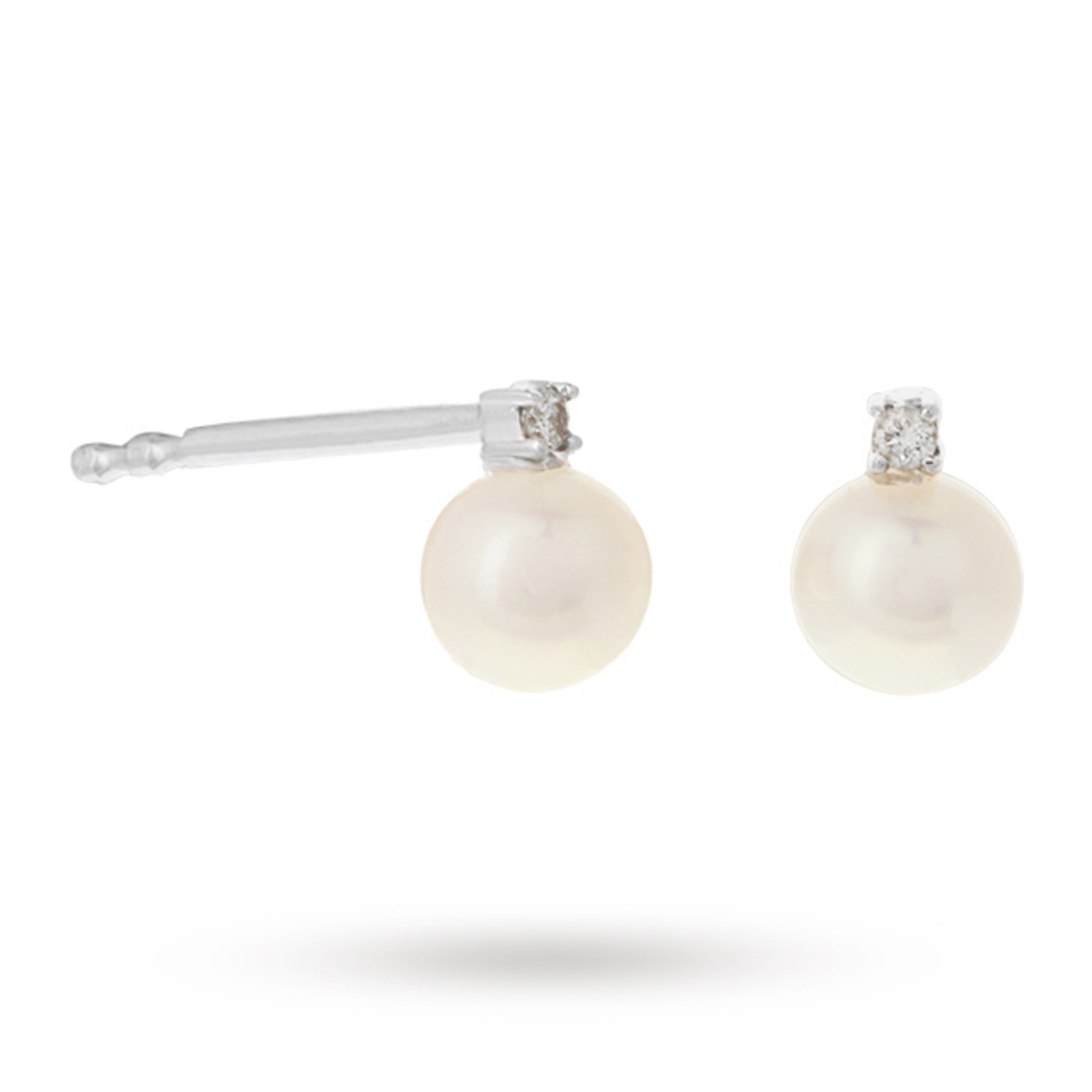 9ct White Gold Pearl Stud Earrings Jewellery Goldsmiths 9ct White Gold Pearl Stud Earrings