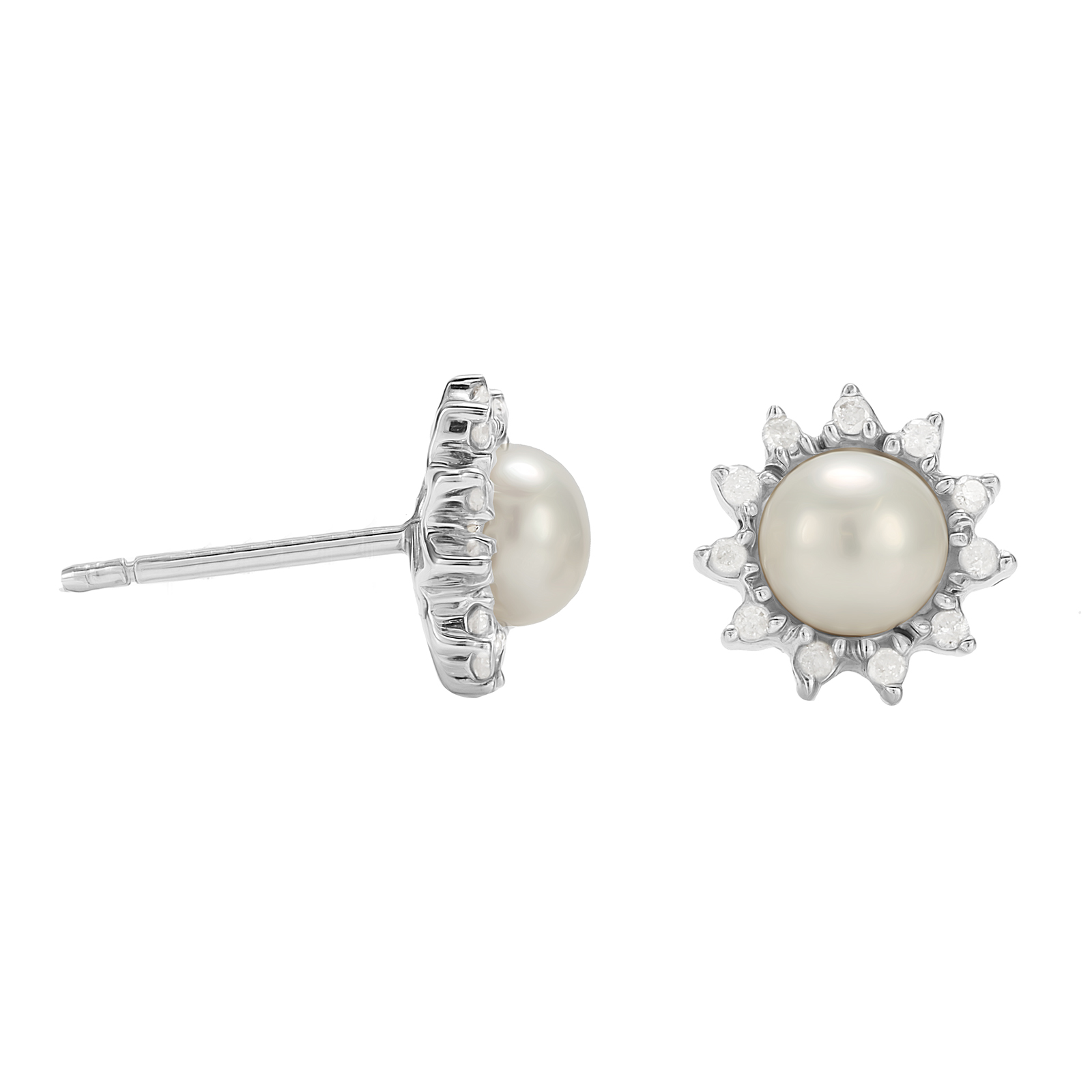 pearl diamond earrings