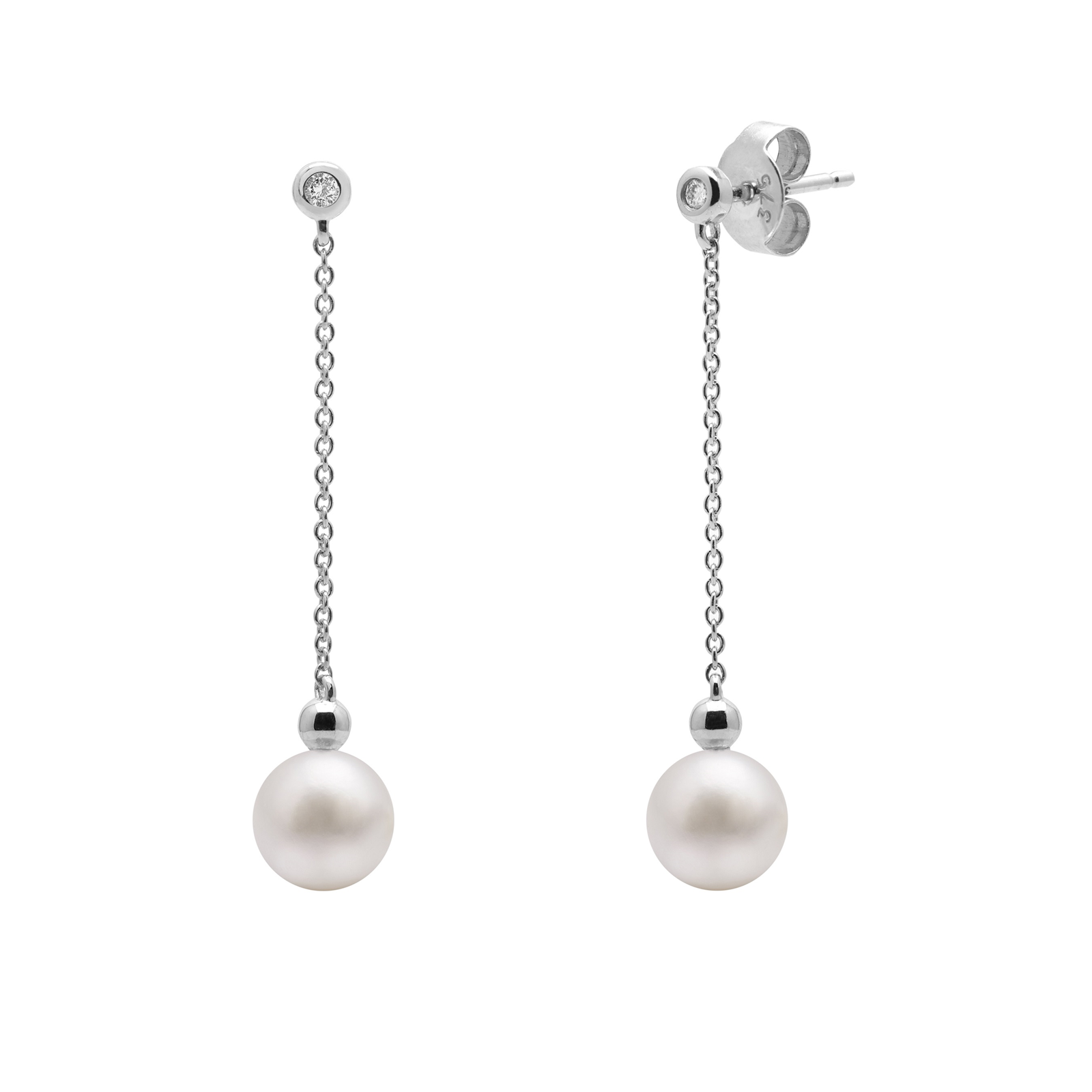 9ct White Gold Pearl And Diamond Drop Earrings Review