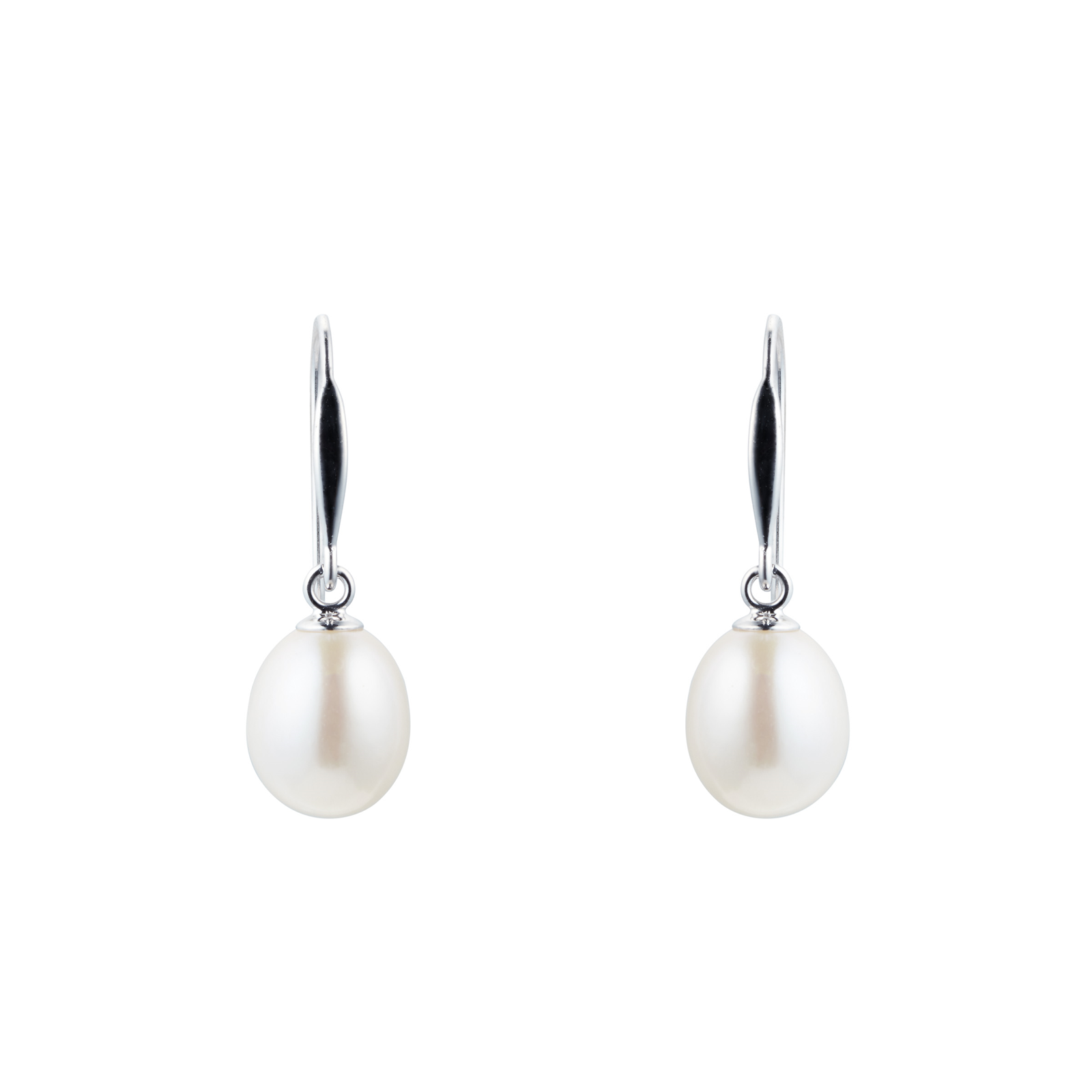 9ct White Gold Freshwater Pearl Drop Earrings | Earrings | Jewellery ...