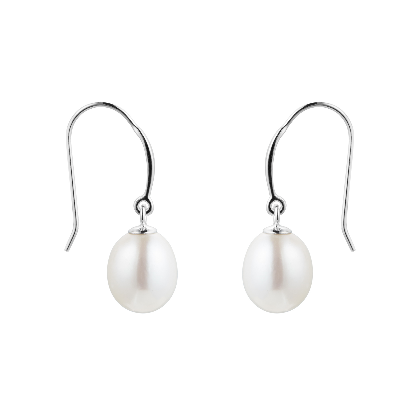 9ct White Gold Freshwater Pearl Drop Earrings | Earrings | Jewellery ...