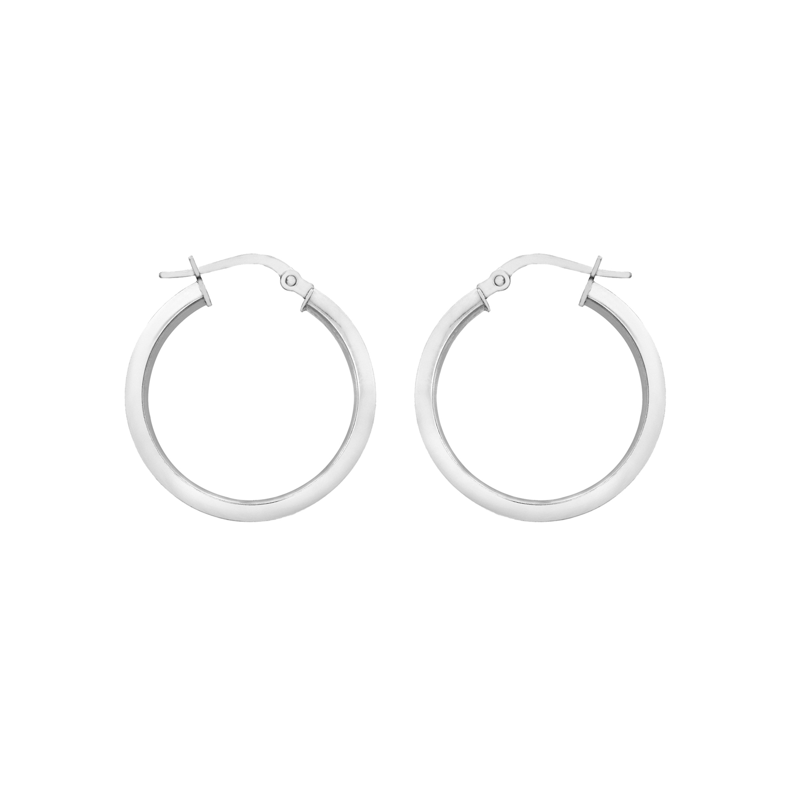 9ct White Gold 20mm Large Hoop Earrings Earrings Jewellery Goldsmiths