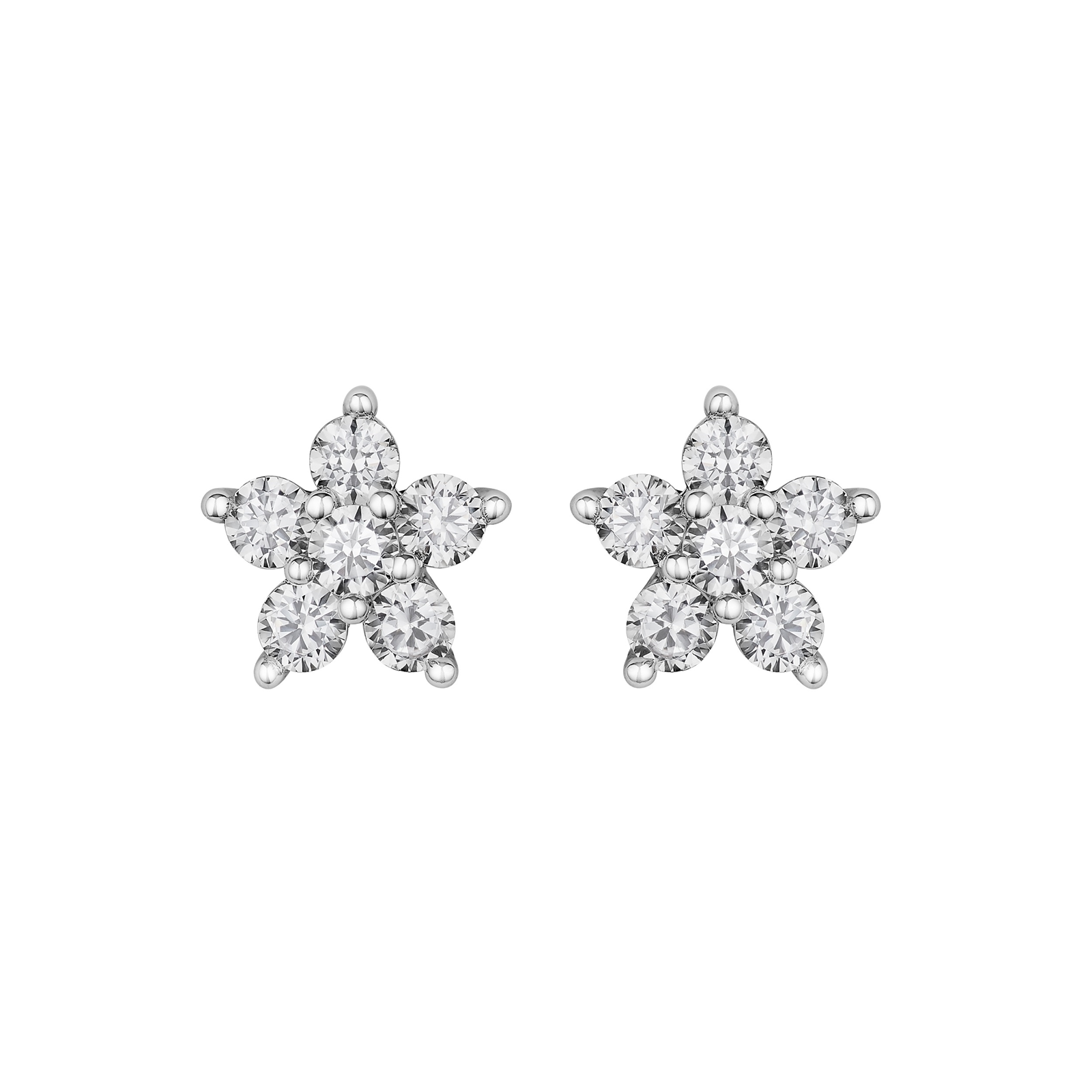 Silver Cubic Zirconia Small Flower Stud Earrings Silver Cubic Zirconia Small Flower Stud Earrings