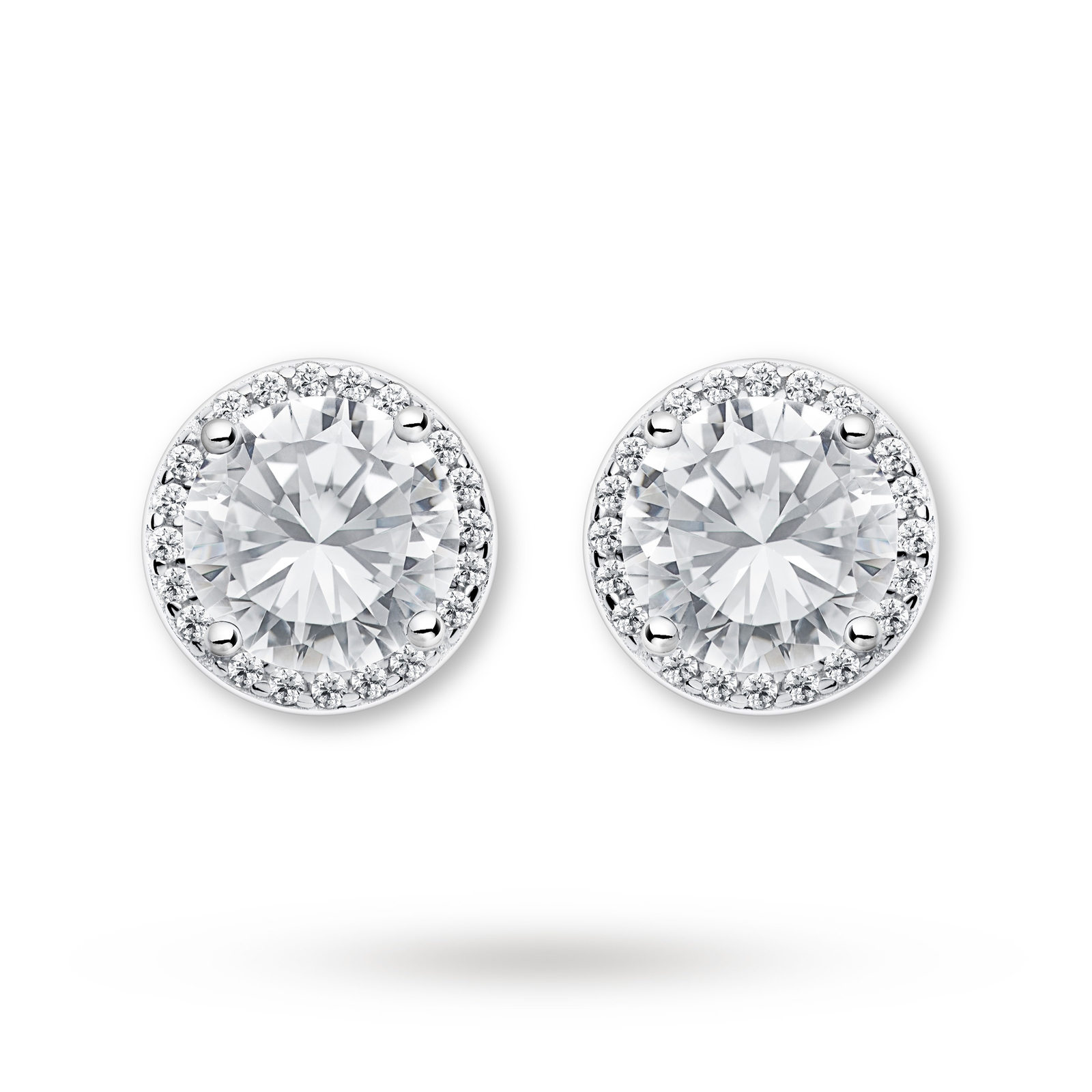 Sterling Silver Halo Stud Earrings Jewellery Goldsmiths Sterling Silver Halo Stud Earrings