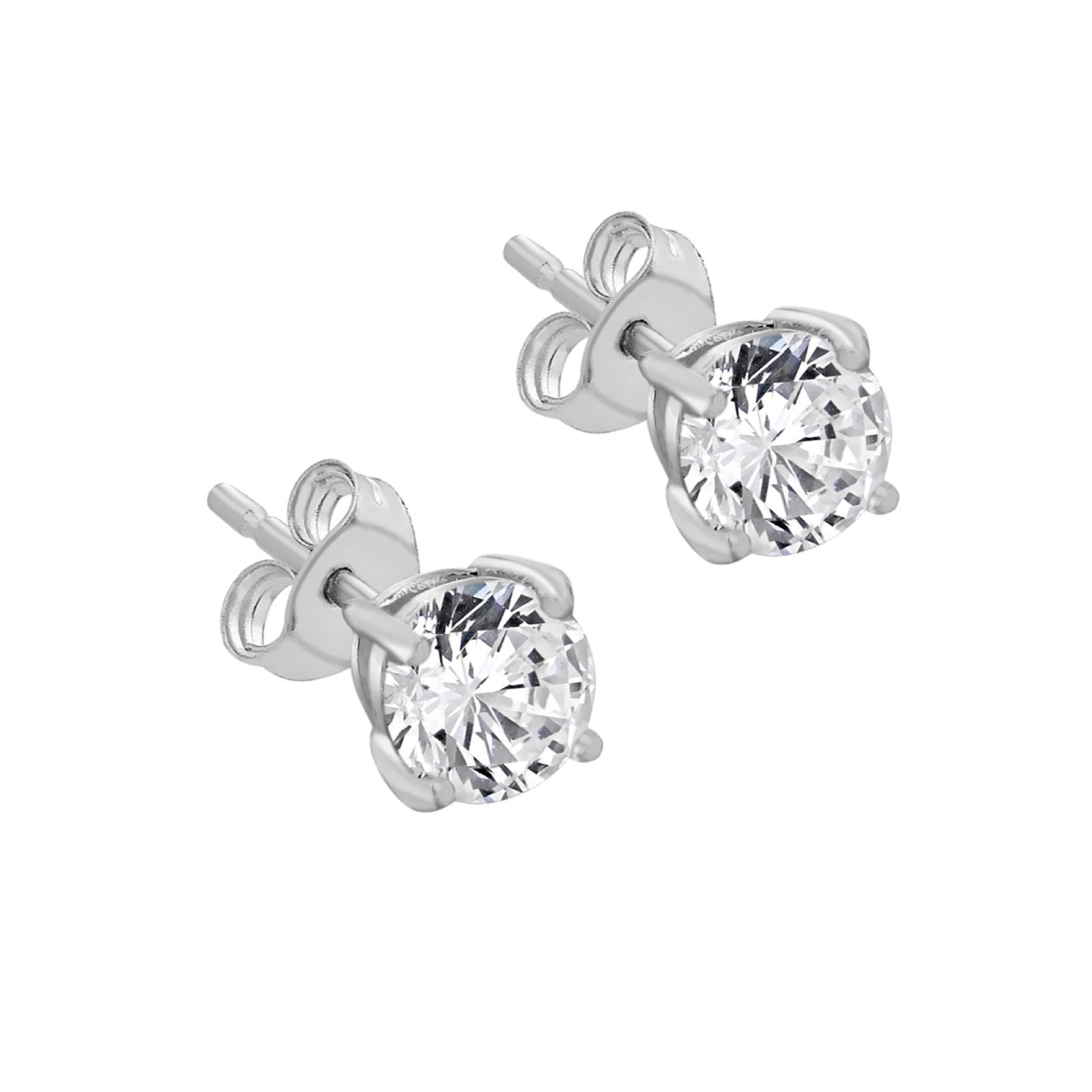 Silver 5mm White Round Stud Earrings | Earrings | Jewellery | Goldsmiths