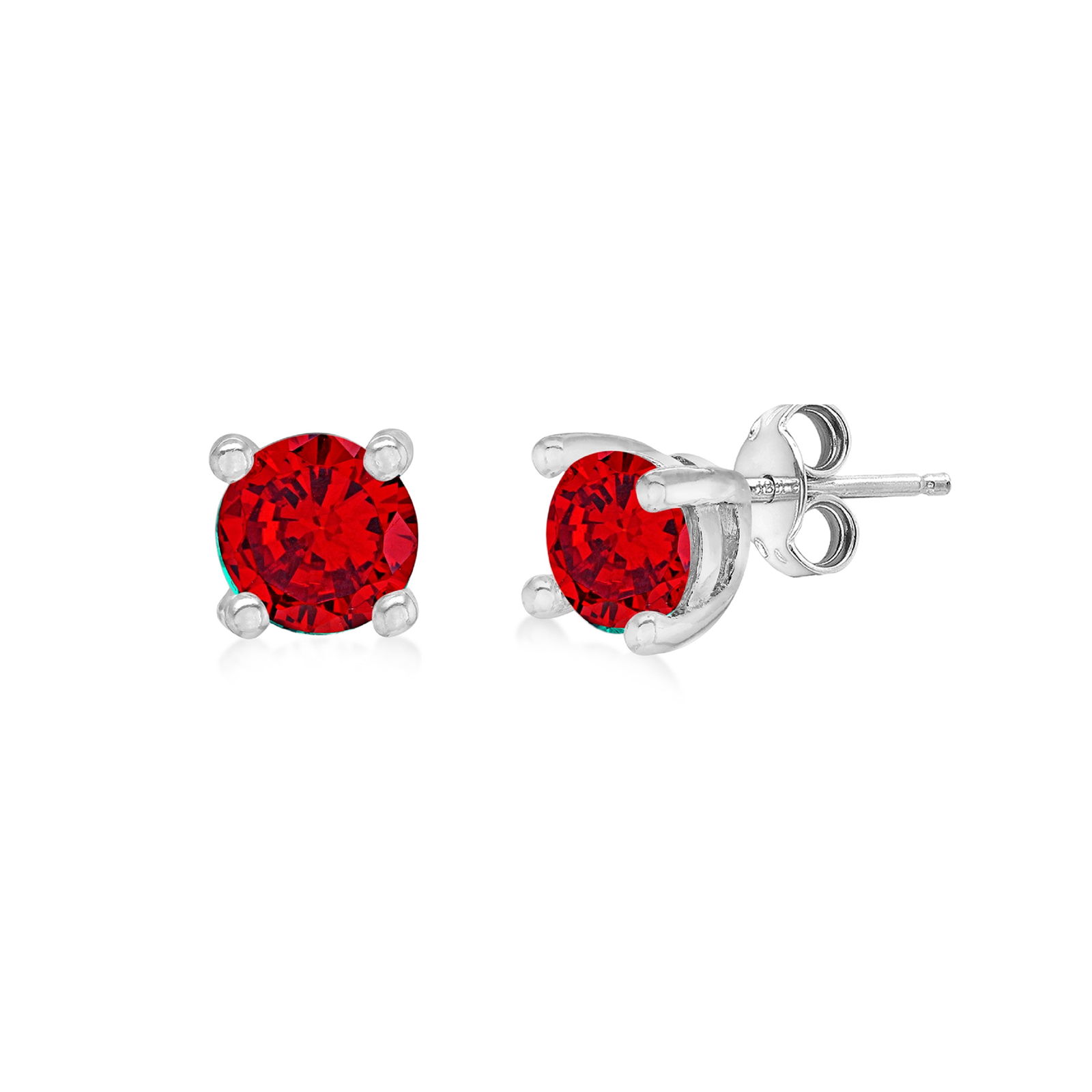 Silver July Red Cubic Zirconia Stud Earrings Review