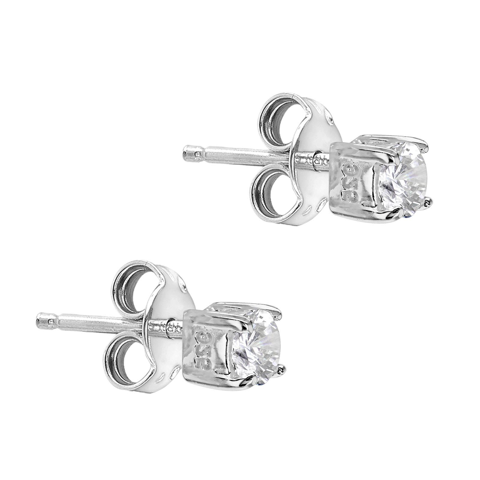 Sterling Silver 3mm Cubic Zirconia Stud Earrings | Online Only ...