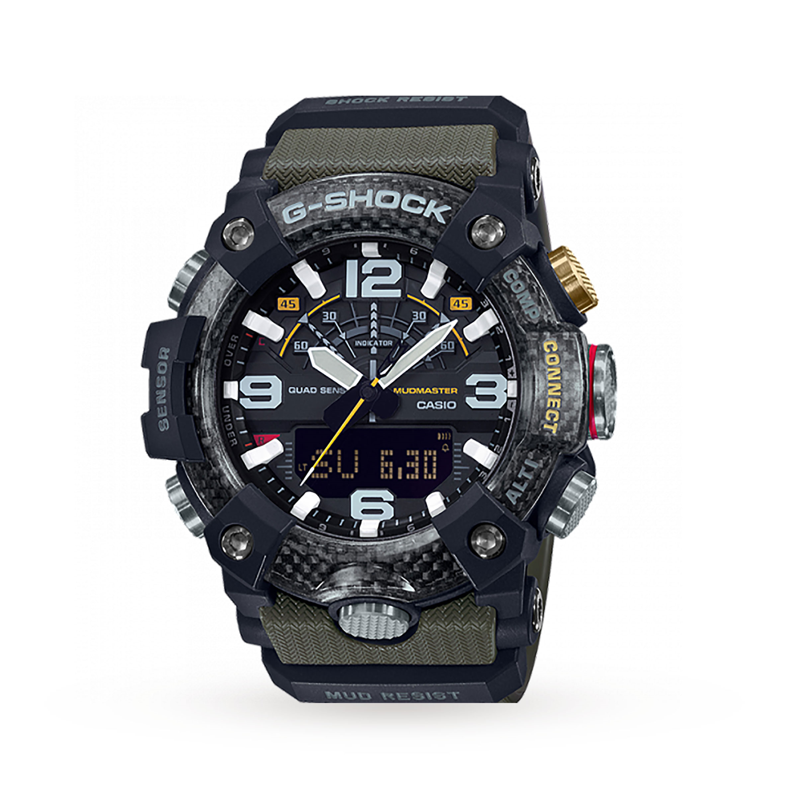 Casio G Shock Mudmaster Carbon Core Bluetooth Army Green Gents Watch Gg B100 1a3er G Shock Brands Goldsmiths