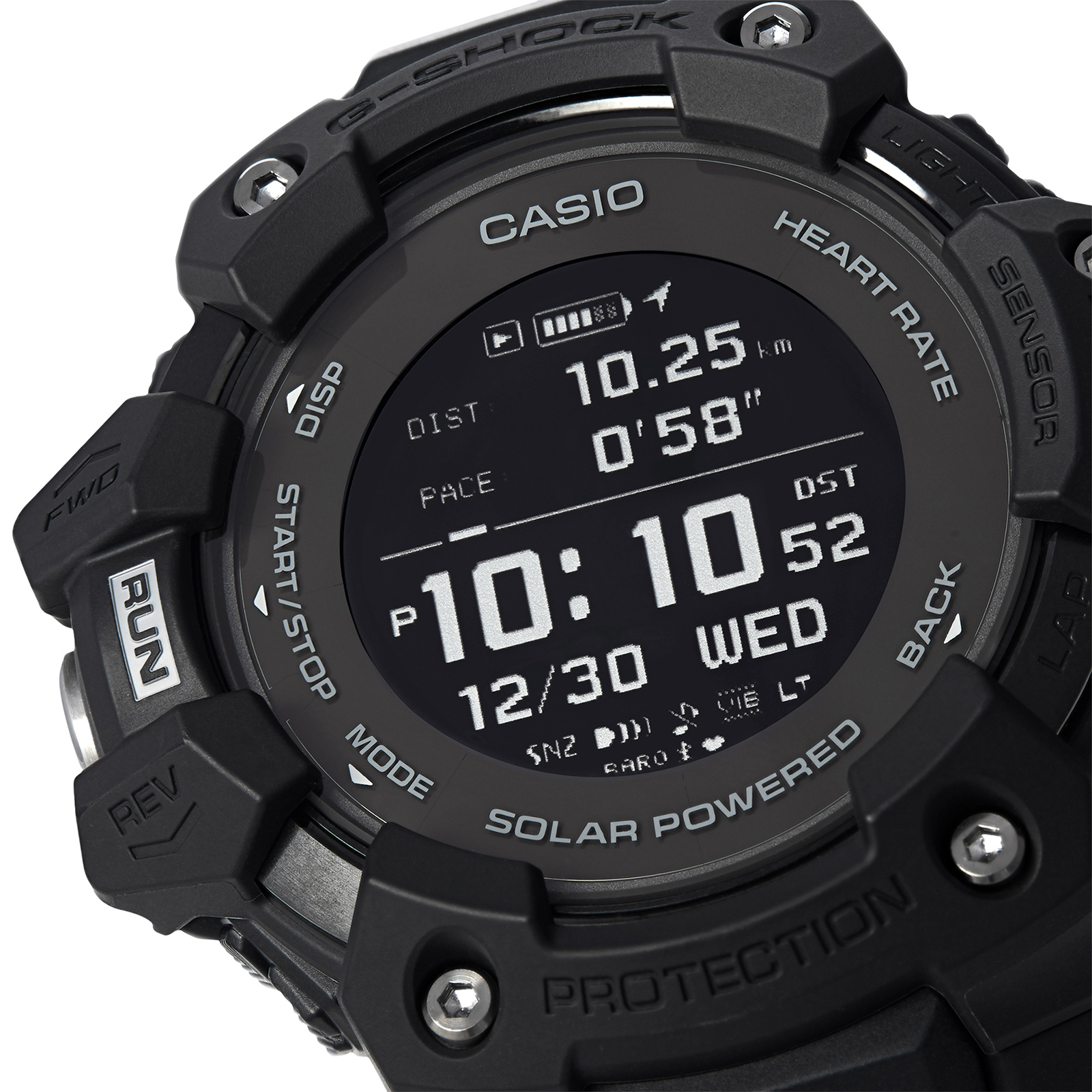 Casio GShock Heart Rate Monitor Black Gents Watch GBDH10001ER