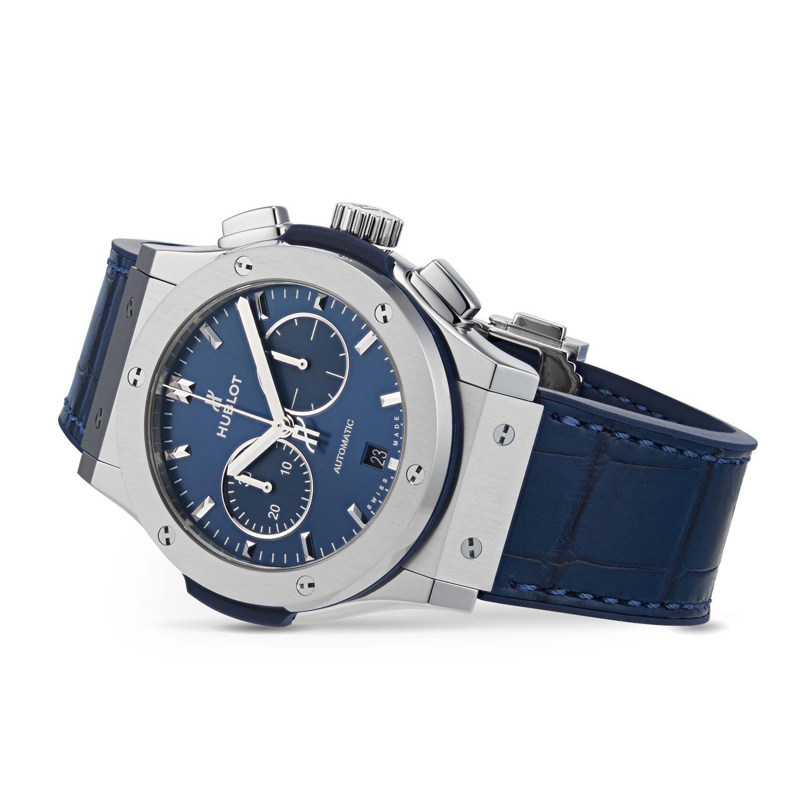 hublot blue chronograph titanium