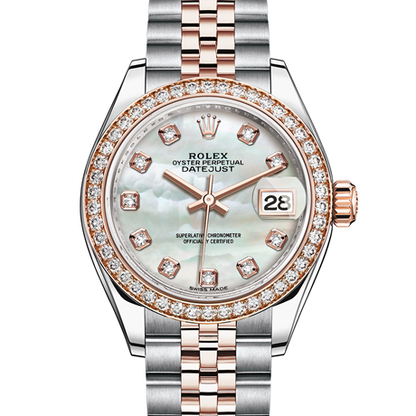 Rolex Lady-Datejust Oyster, 28 mm, Oystersteel, Everose gold and diamonds M279381RBR-0013