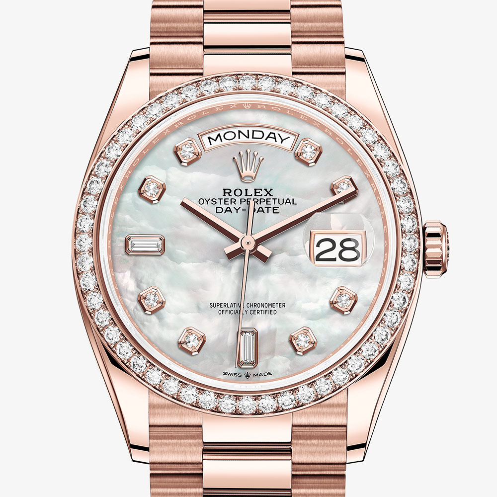rolex oyster perpetual day date gold with diamonds
