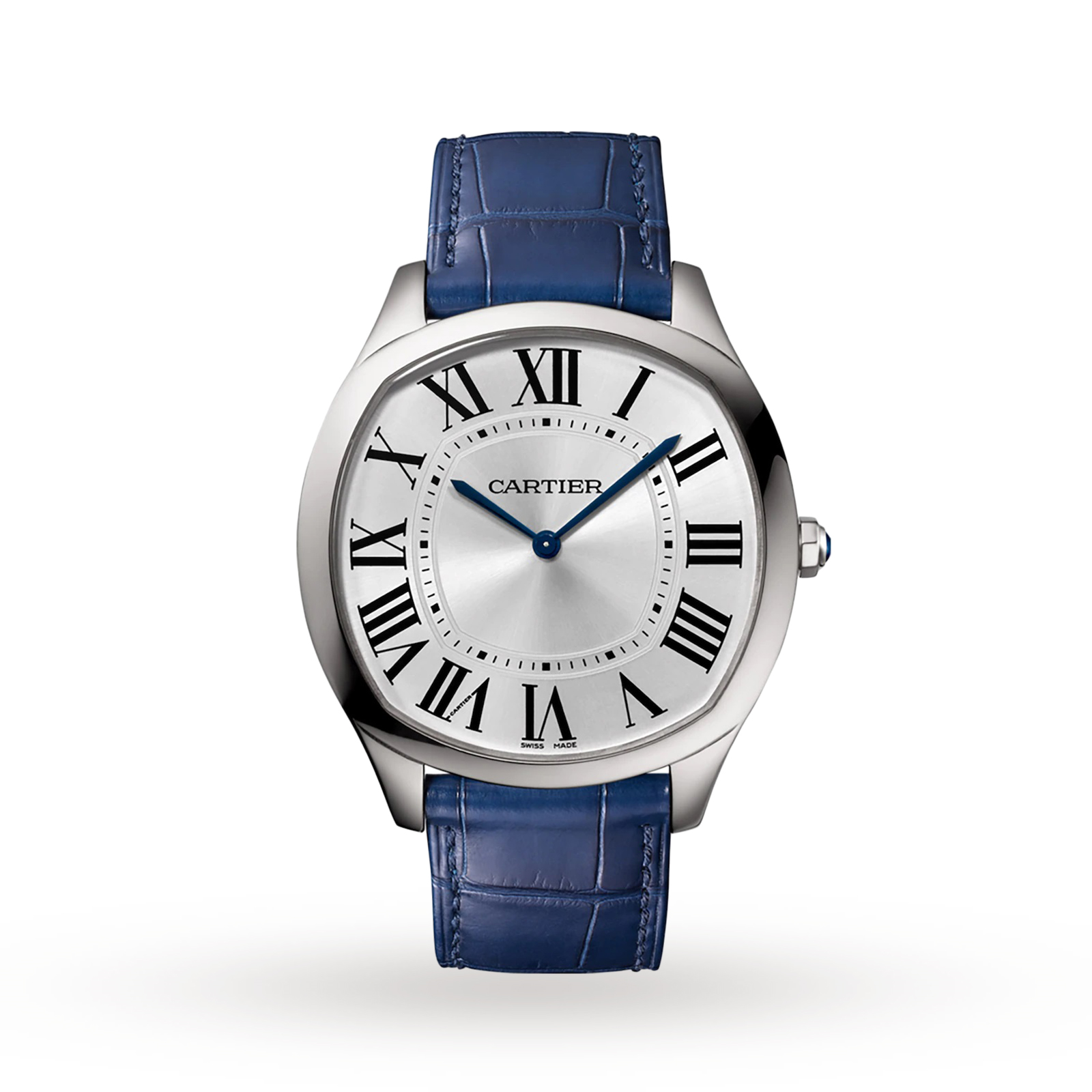 Drive de Cartier Extra-Flat watch, Steel, leather Review