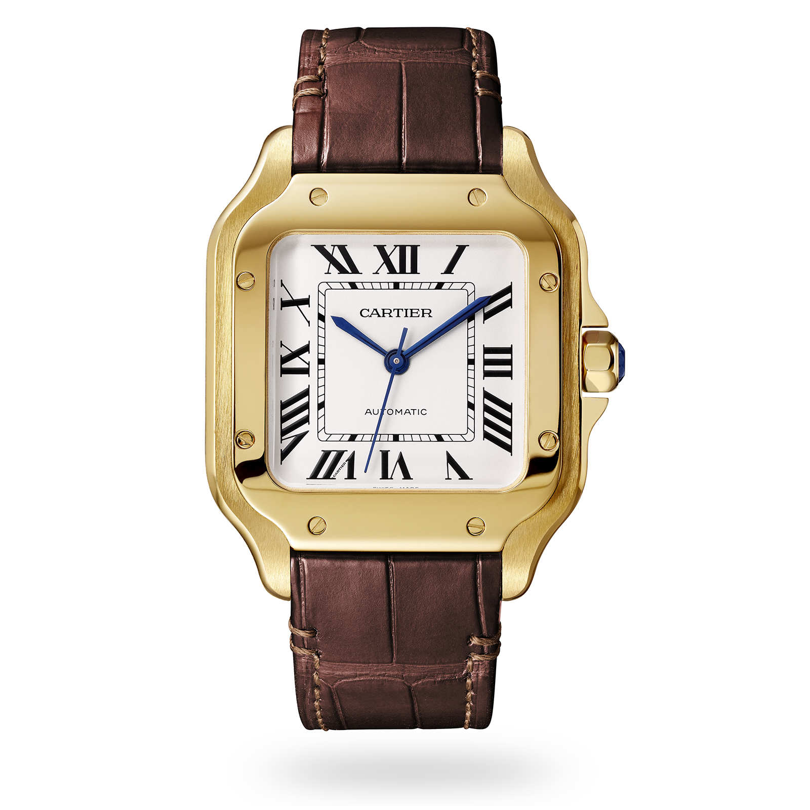 Santos de Cartier watch, Medium model, automatic, yellow gold