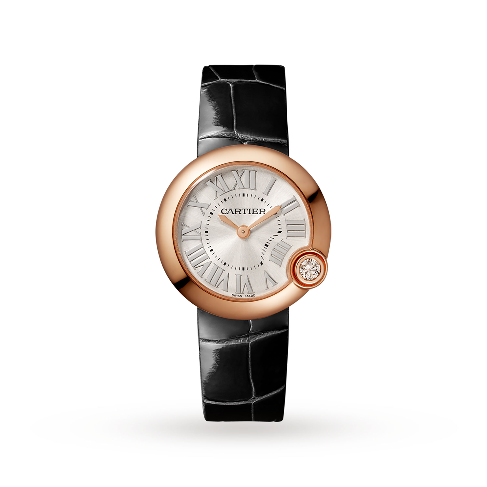 Ballon Blanc de Cartier watch, 30 mm, rose gold, diamond, leather Review