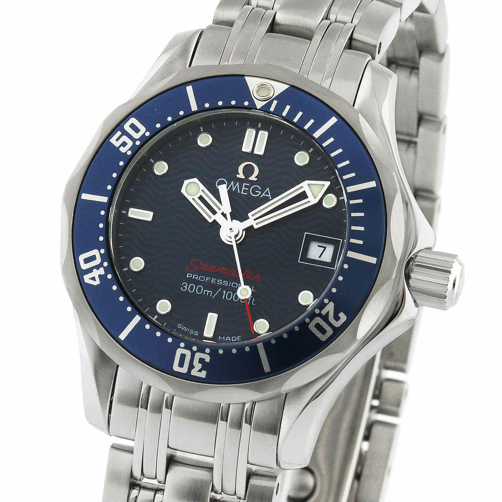 Omega Seamaster 300M Blue Dial Ladies 28mm Quartz Divers ...