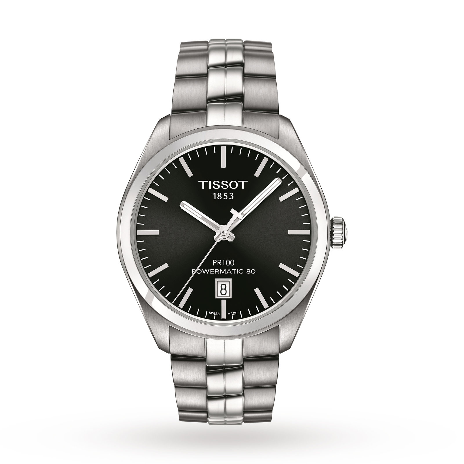 Mens Tissot PR100 Powermatic 80 Automatic Watch T1014071105100 Mens