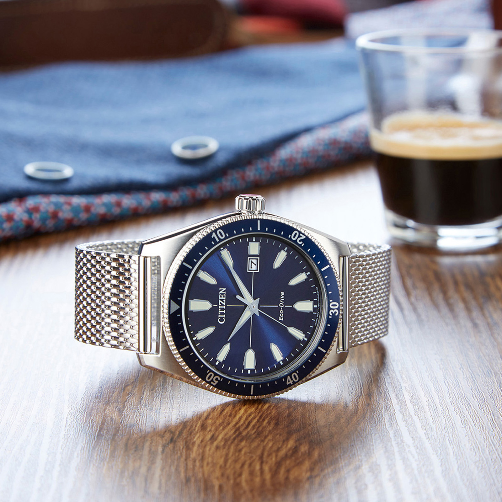 Citizen Mesh Bracelet EcoDrive Mens Watch Citizen Brands Goldsmiths