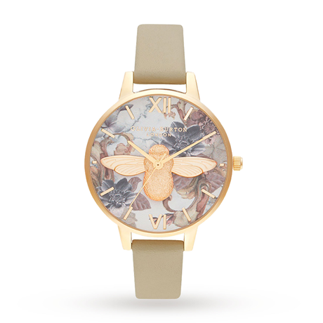 Olivia Burton Marble Florals Demi 3D Bee Ladies Watch