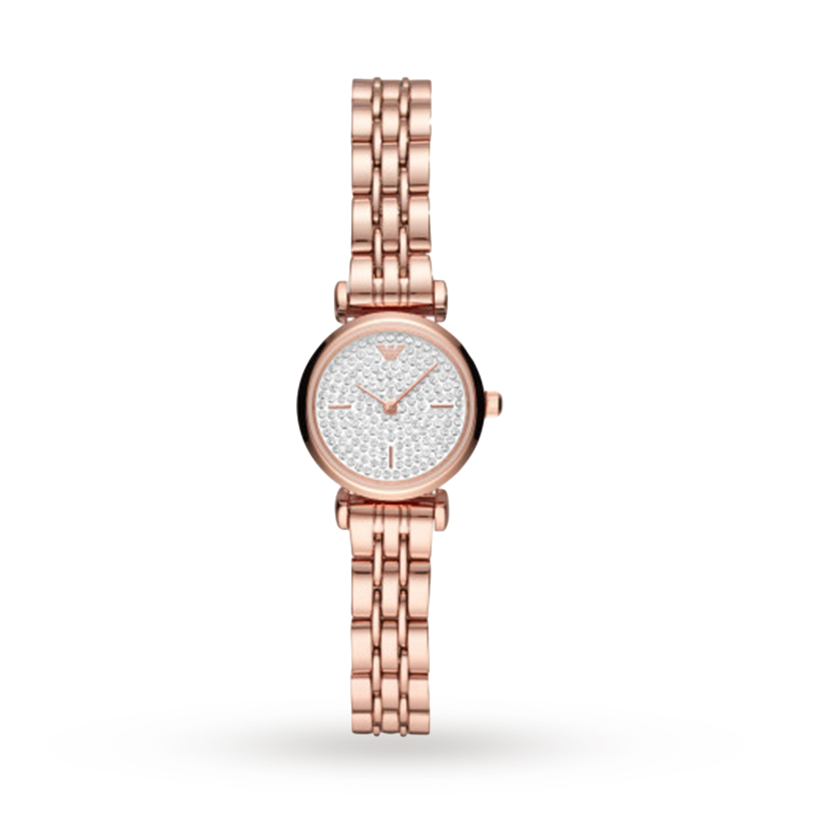 white and rose gold armani watch