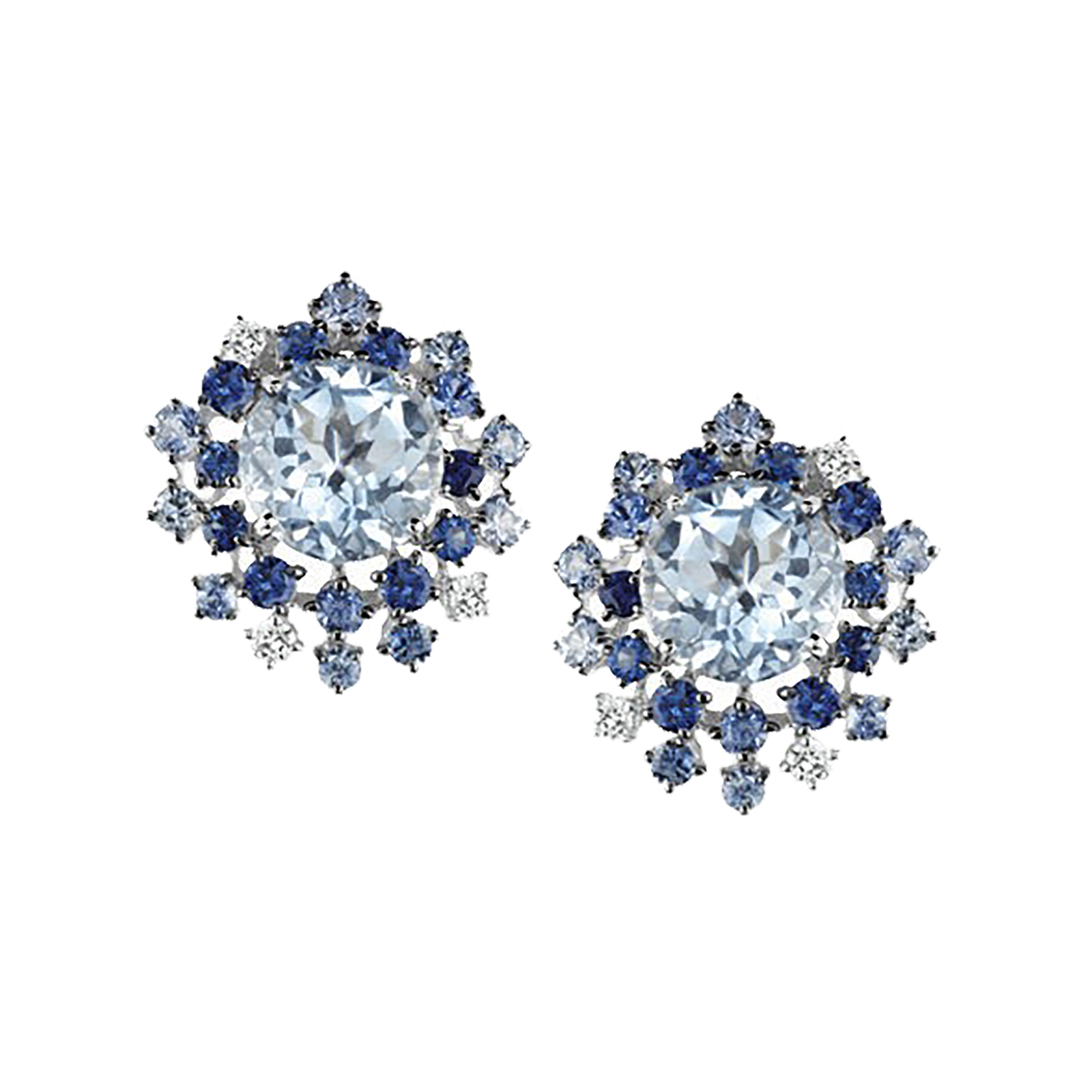 Damiani 18ct White Gold Diamond Aquamarine and Sapphire Anima Stud Earrings Review