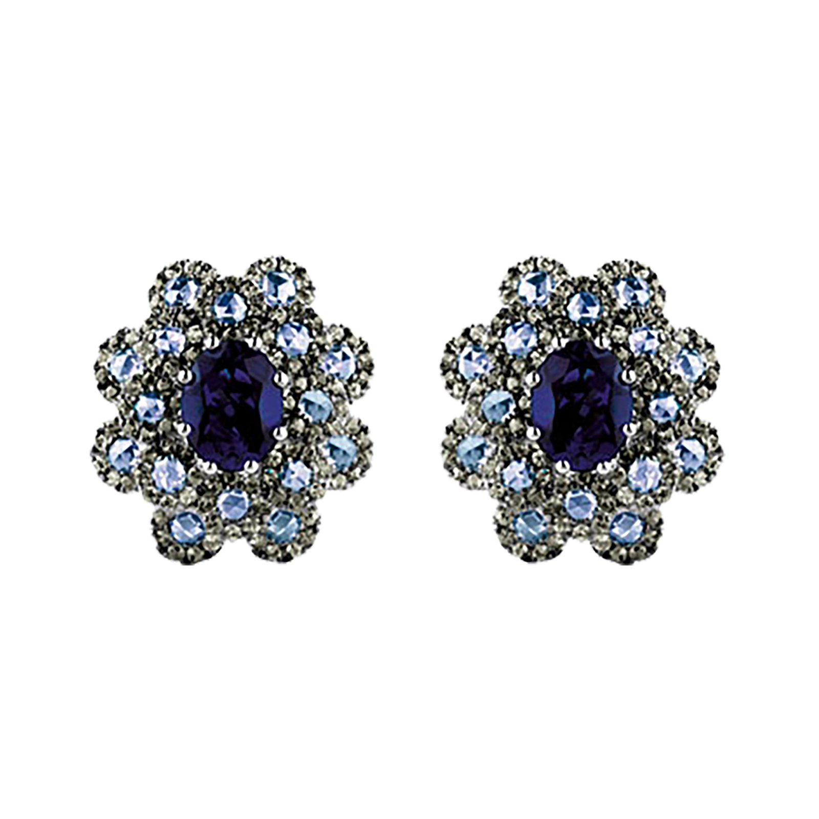 Damiani 18ct White Gold Diamond Sapphire and Iolite Stud Earrings Review