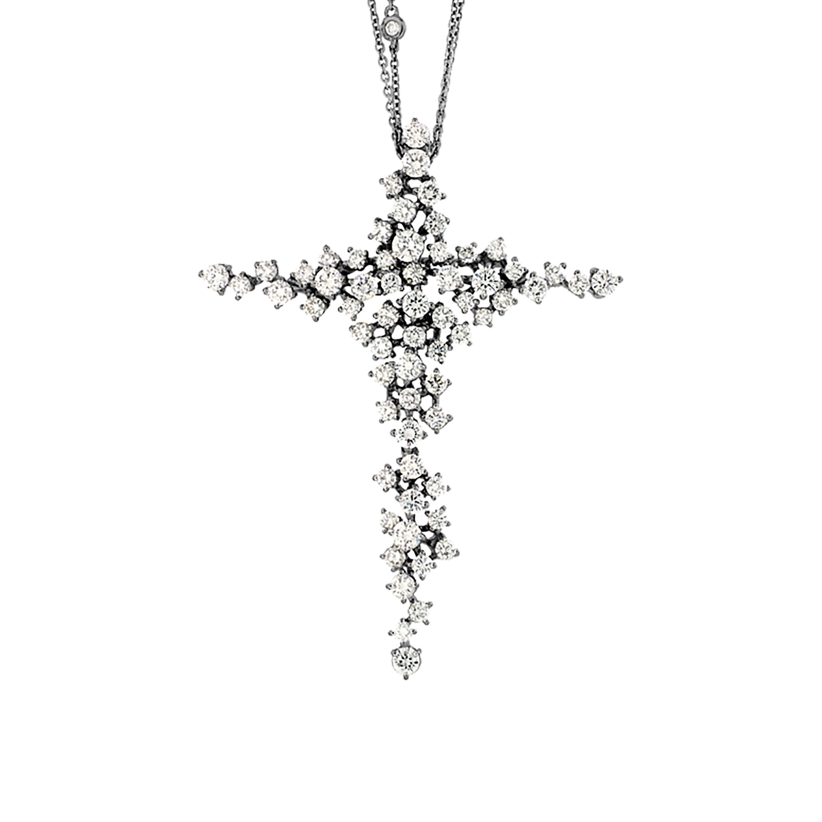 Damiani Mimosa 18ct White Gold 3.88cttw Diamond Cross Pendant Reviews