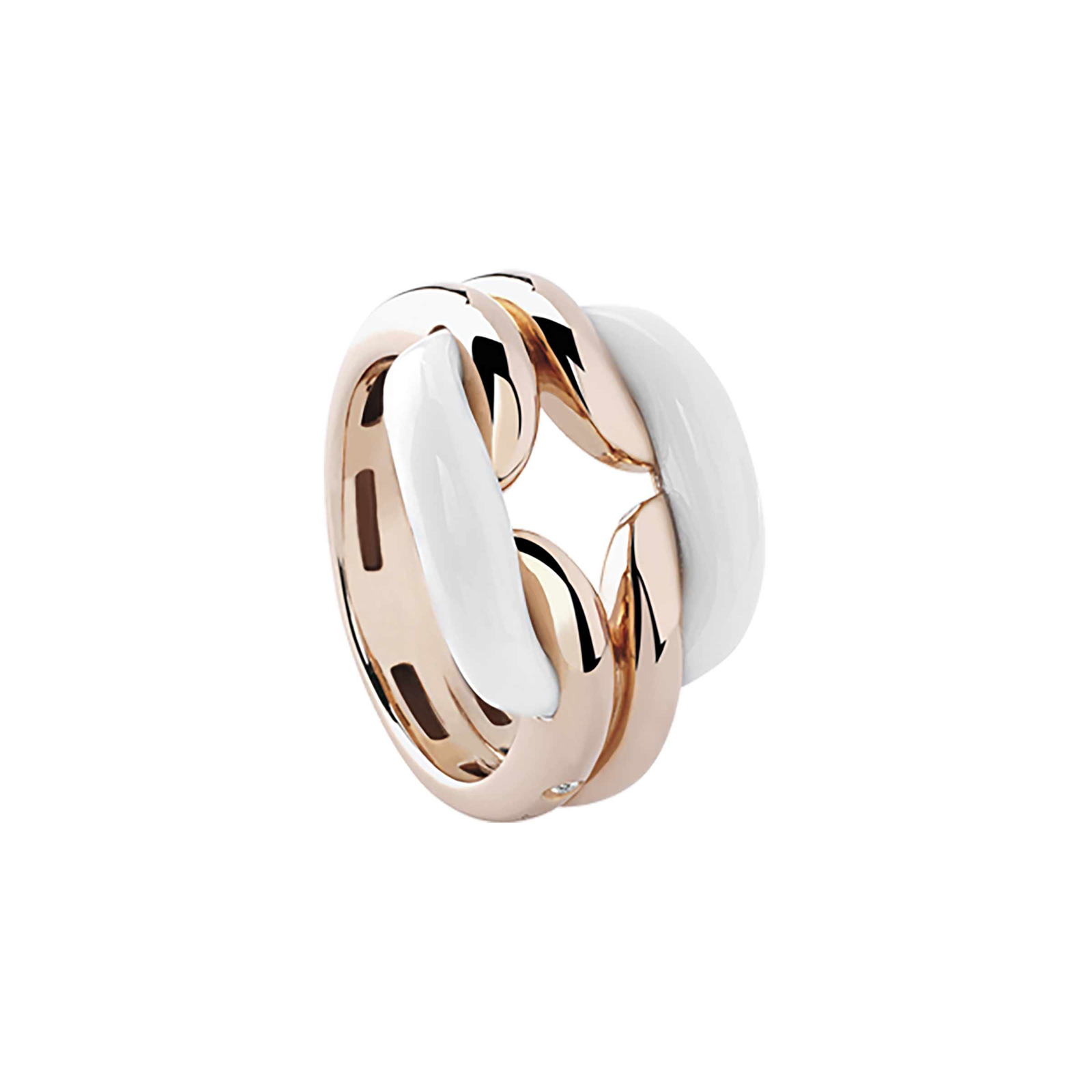 Damiani D-Lace 18ct Rose Gold Diamond and Agate Ring Reviews