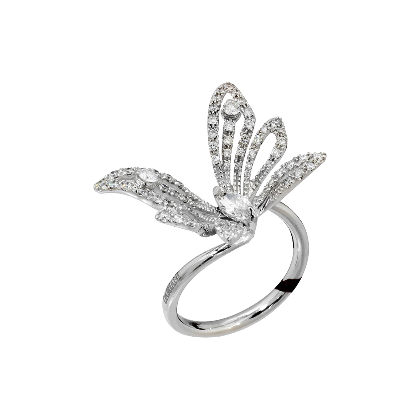 Damiani Butterfly Baby 18ct White Gold 0.78cttw Diamond Ring Reviews