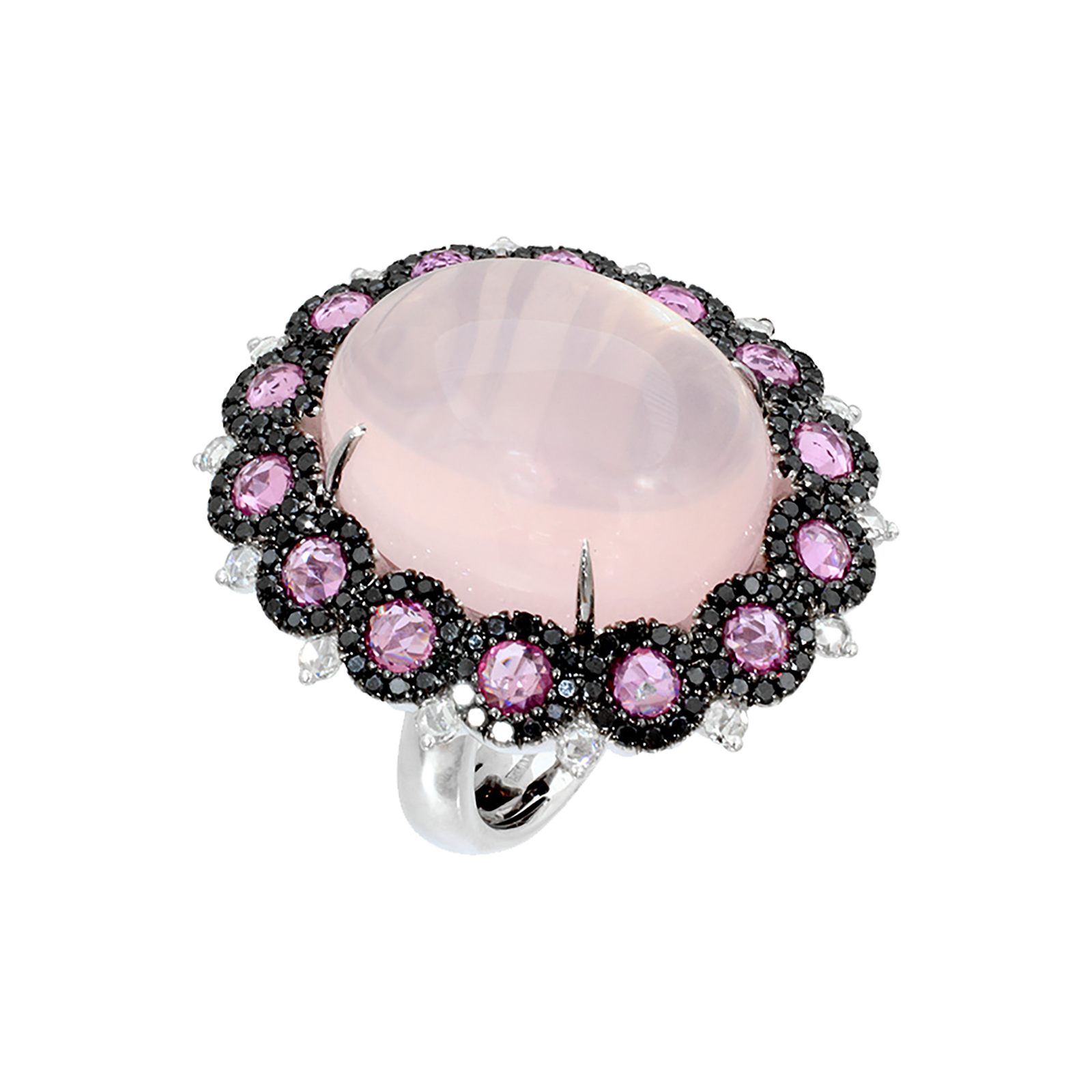 Damiani 18ct White Gold Pink Sapphire Quartz and Diamond Ring Reviews