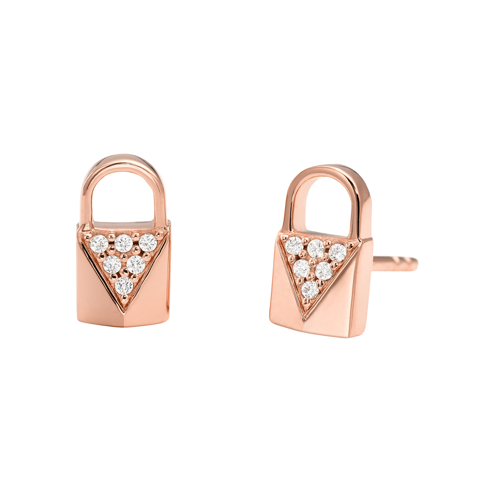 michael kors padlock earrings rose gold