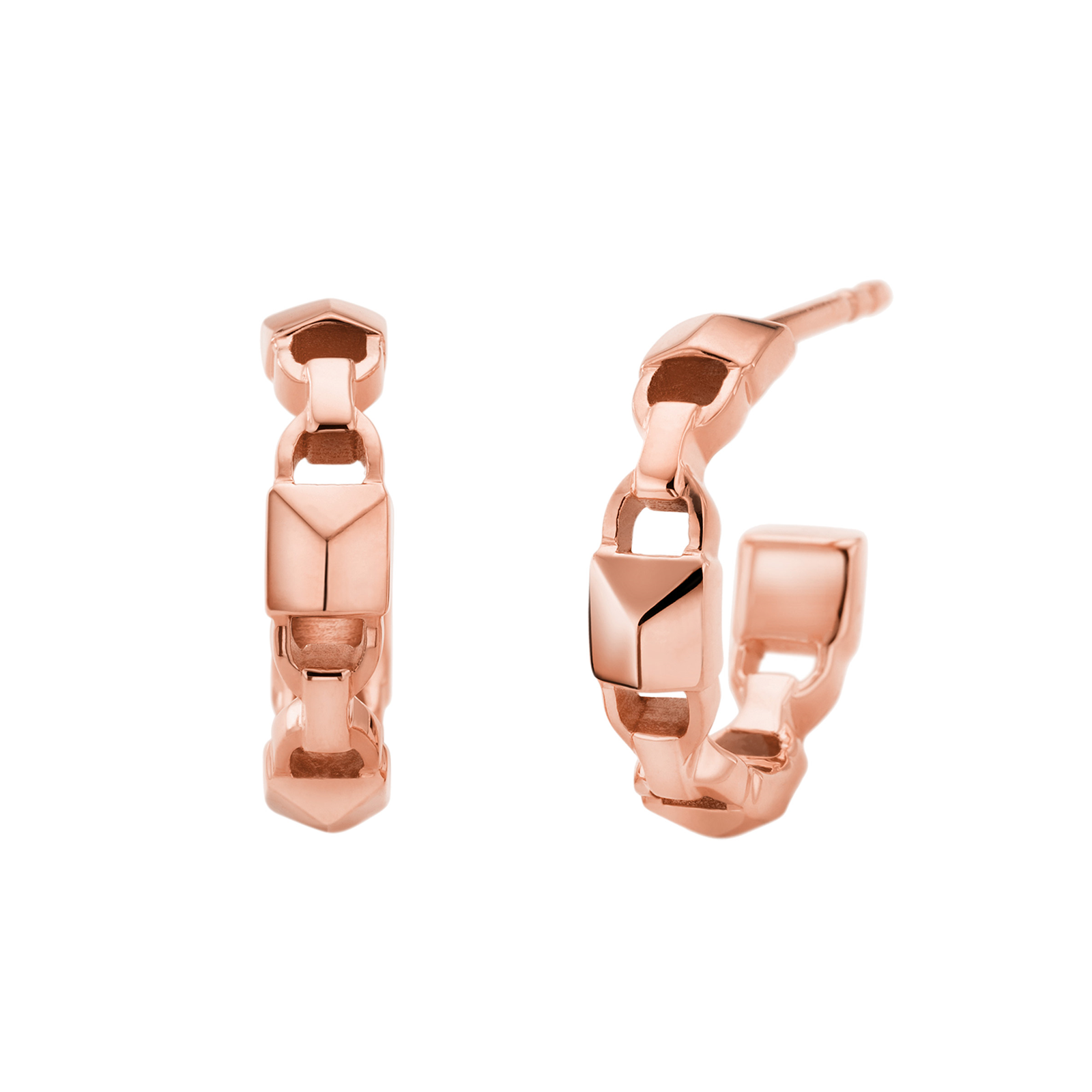 Michael Kors Mercer Link 14ct Rose Gold Plated Huggie Earrings Reviews