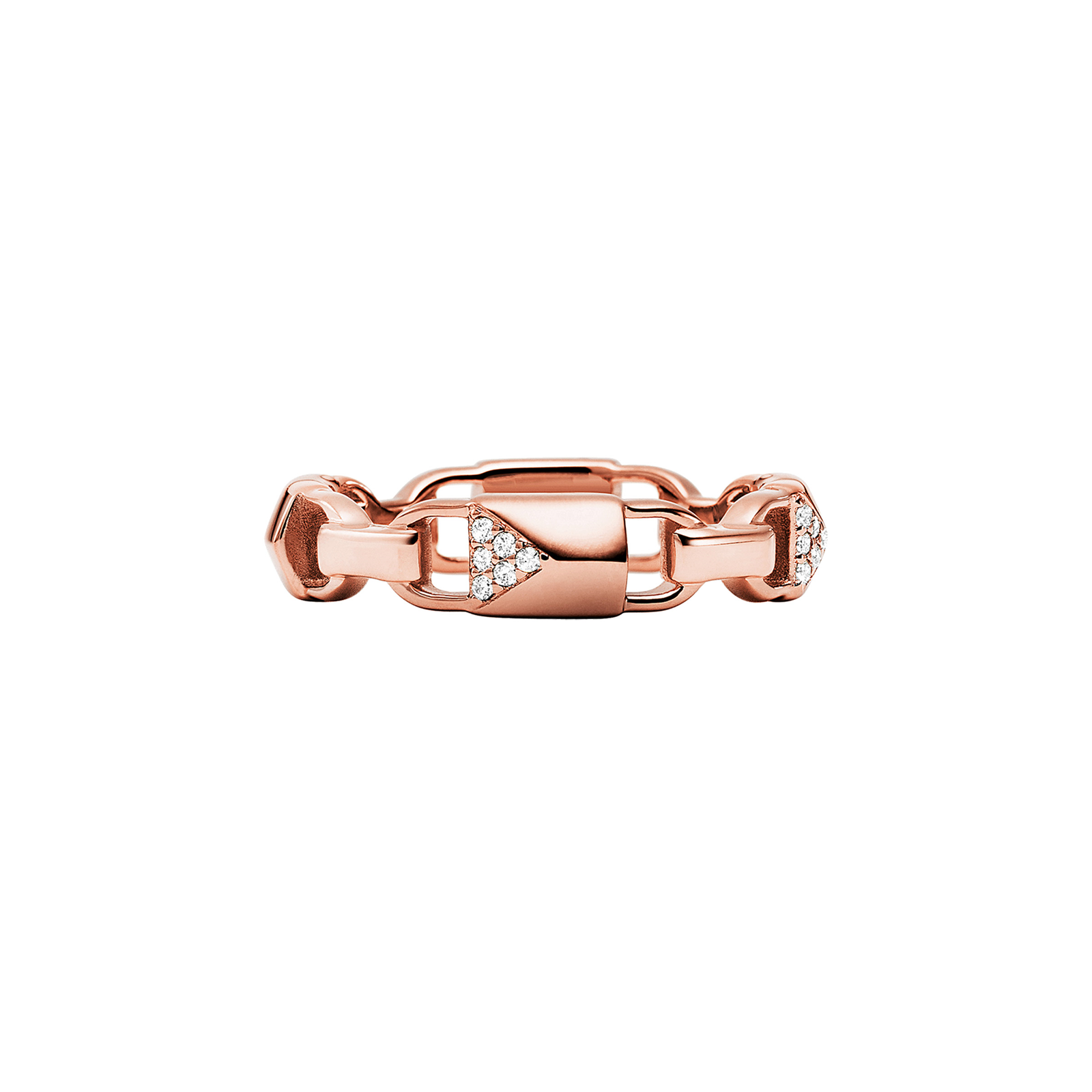 Michael Kors Mercer Link 14ct Rose Gold Plated Band Ring Size L.5 Reviews