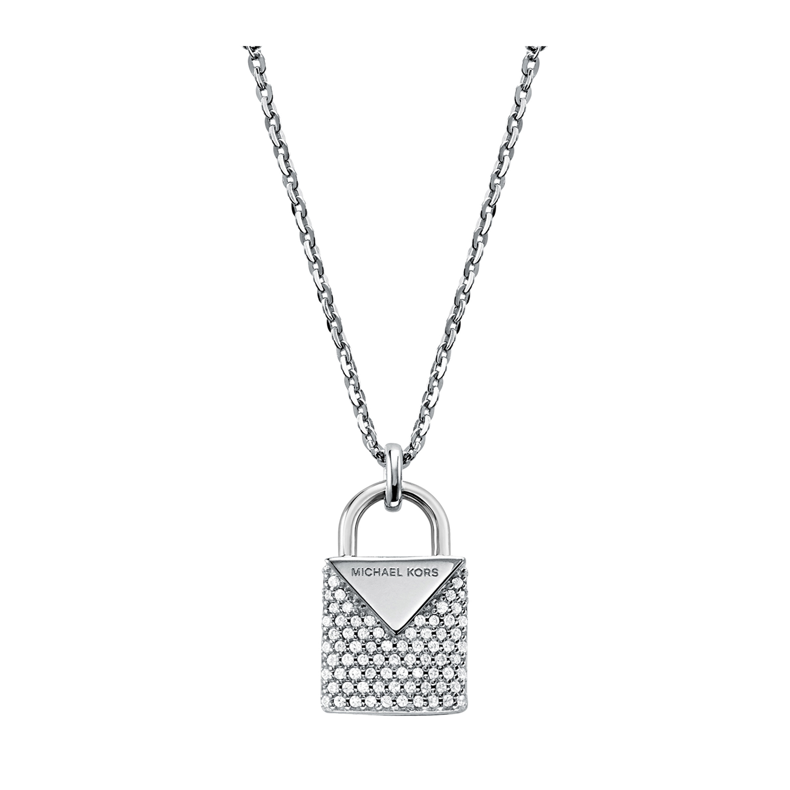 Michael Kors Colour Sterling Silver Padlock Pendant | Necklaces | Jewellery | Goldsmiths