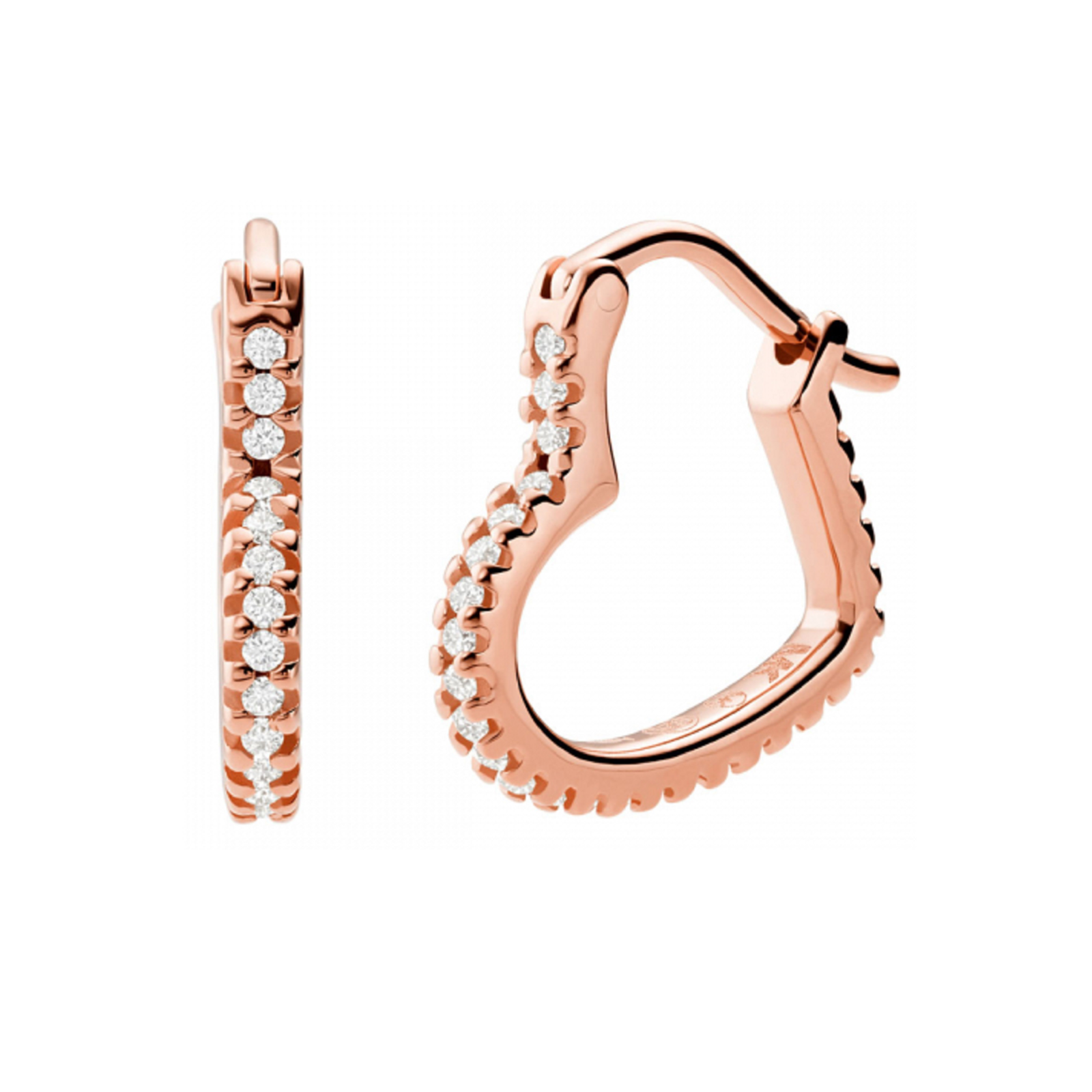Michael Kors Mini Heart 14ct Rose Gold Plated Hoop Earrings Michael